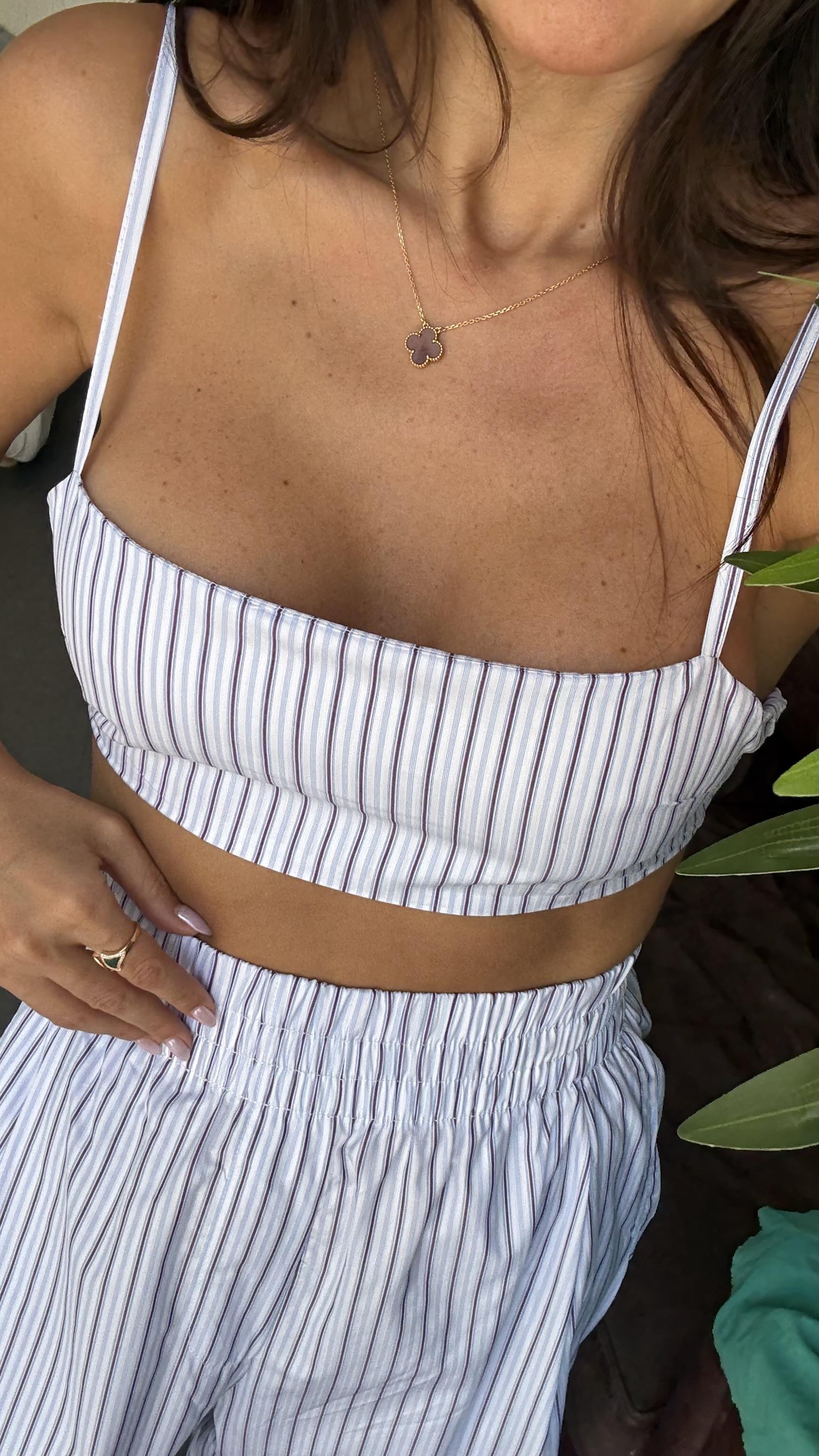 Mavi Çizgili Büstiyer