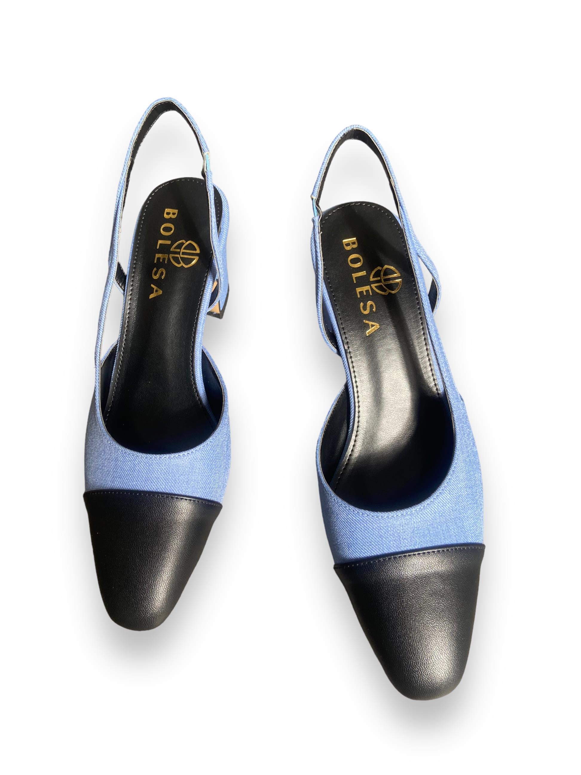 Mavi Ella Topuklu Ayakkabı