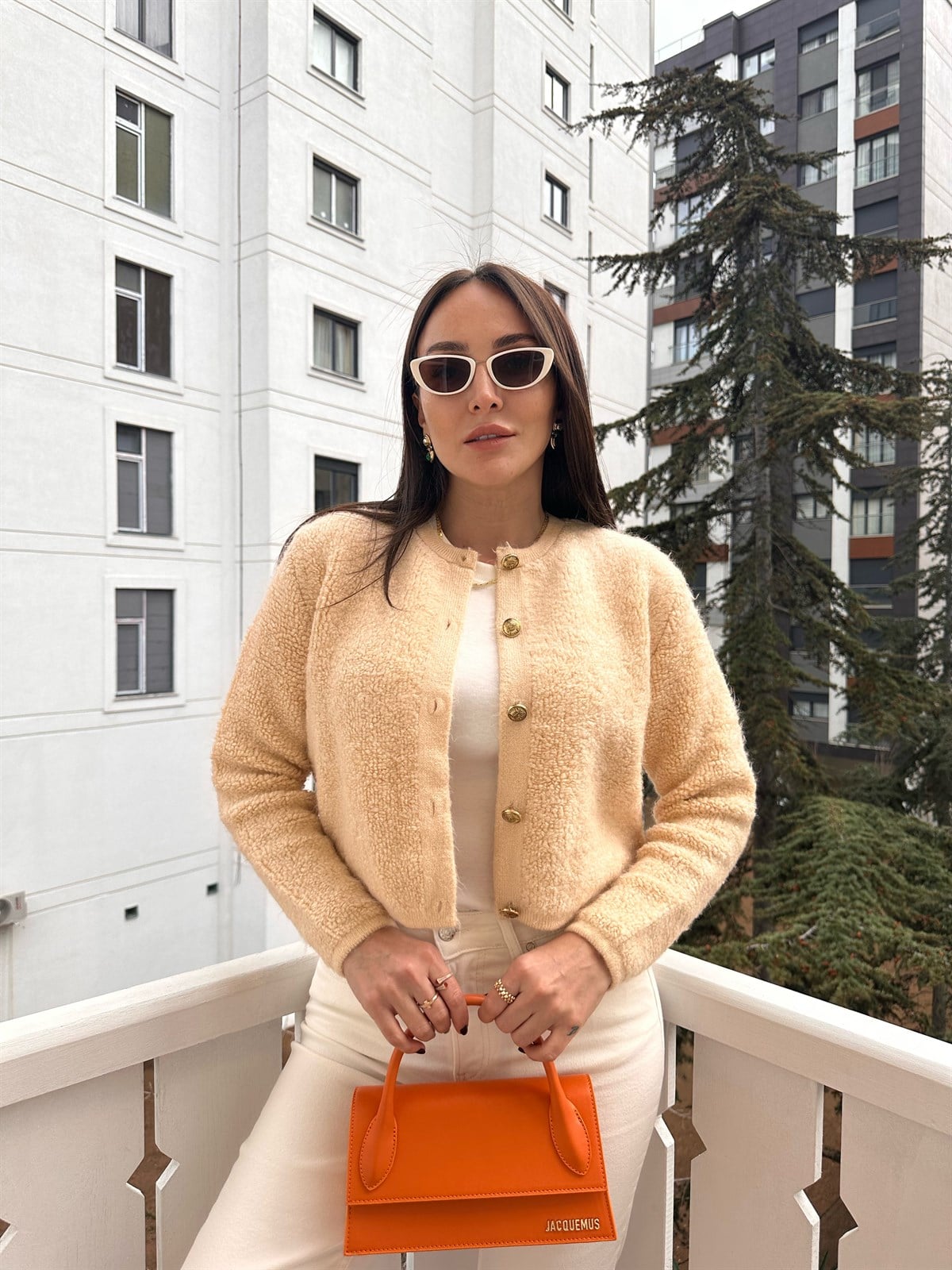 Milk Altın Renk Düğmeli Hırka