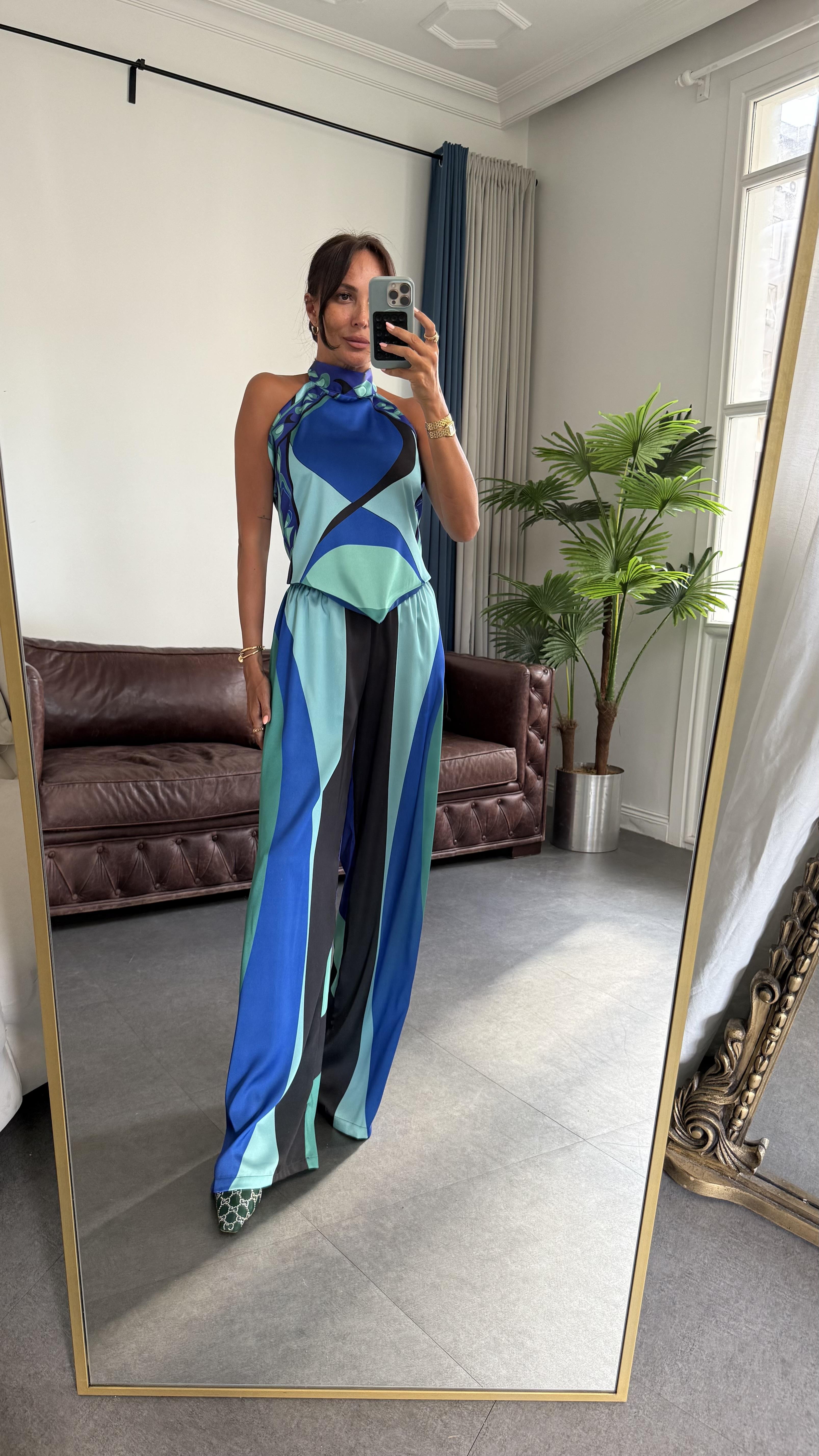 Mor Desenli Puka Kadın Takım