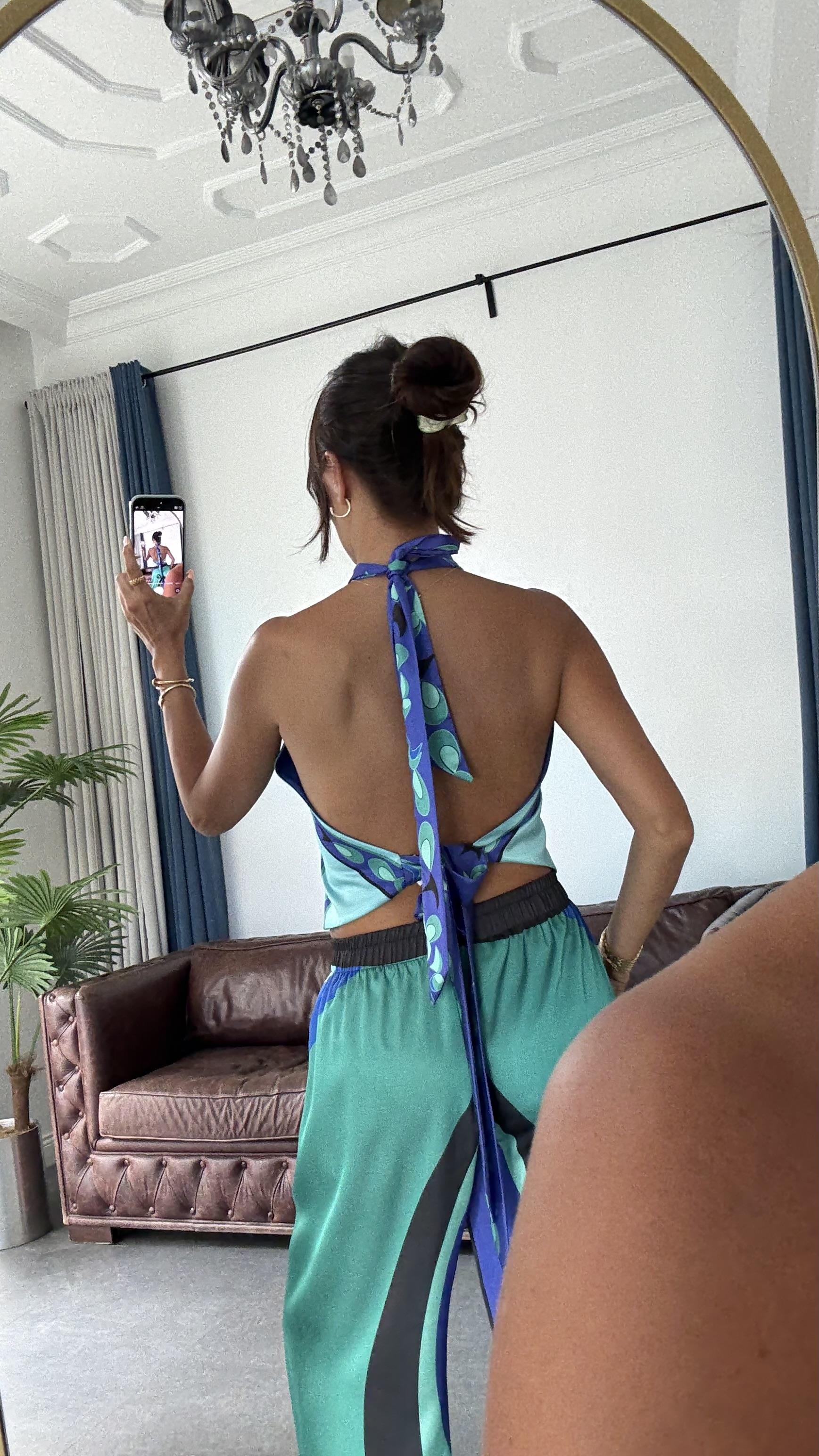 Mor Desenli Puka Kadın Takım