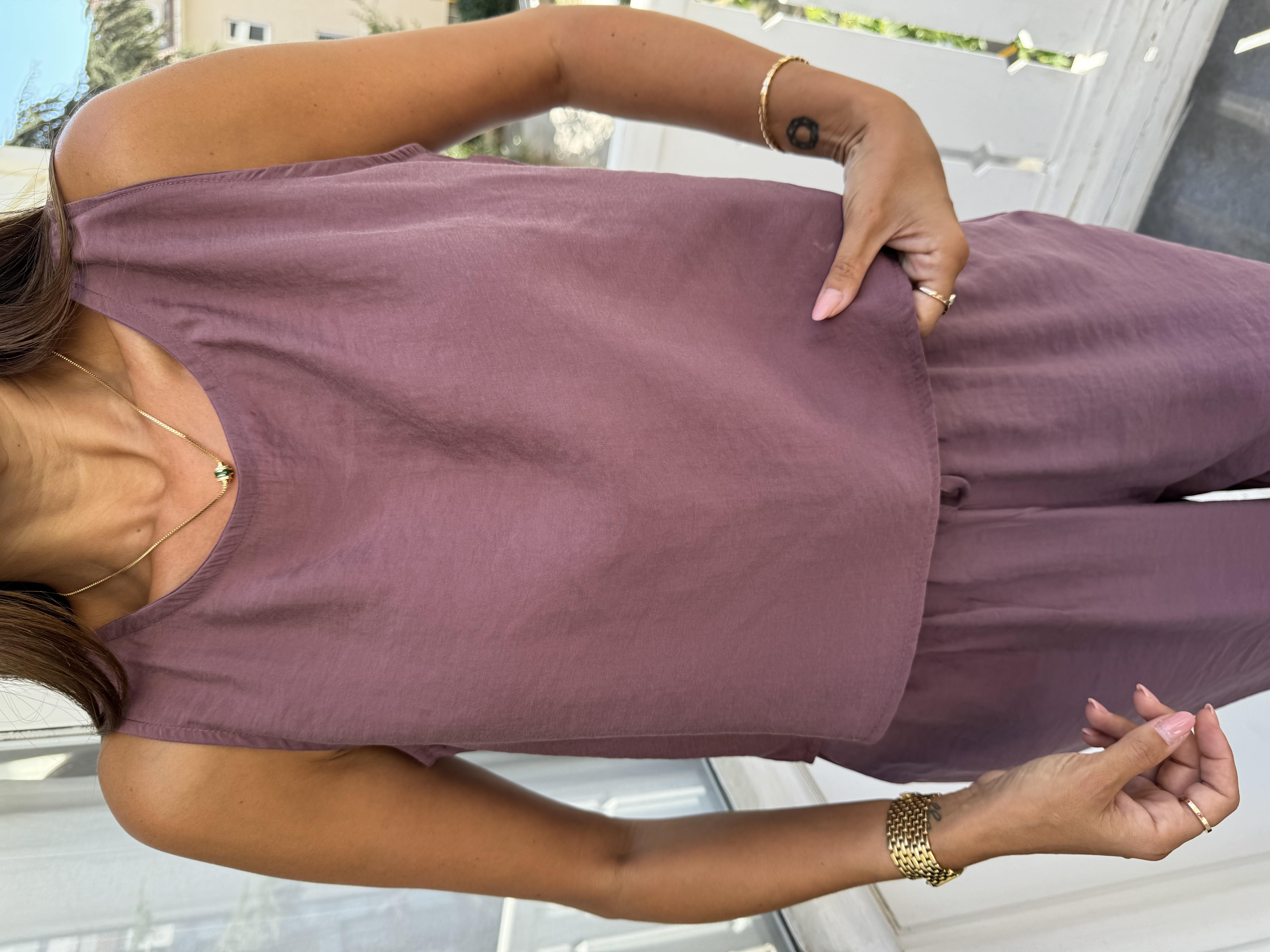Mor Tencel Kumaş Pantolon Takım