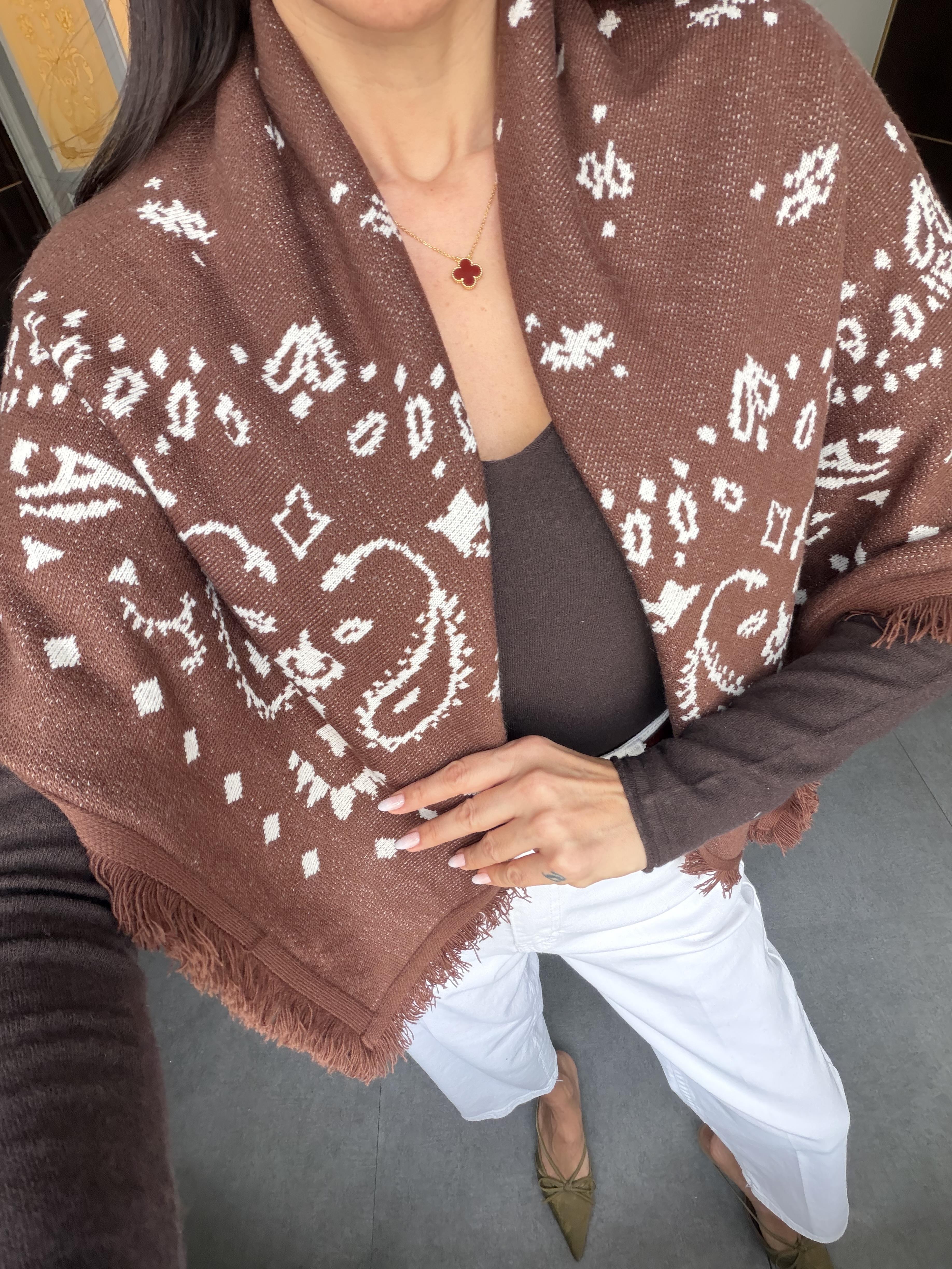 Orta Kahve-Krem Şal