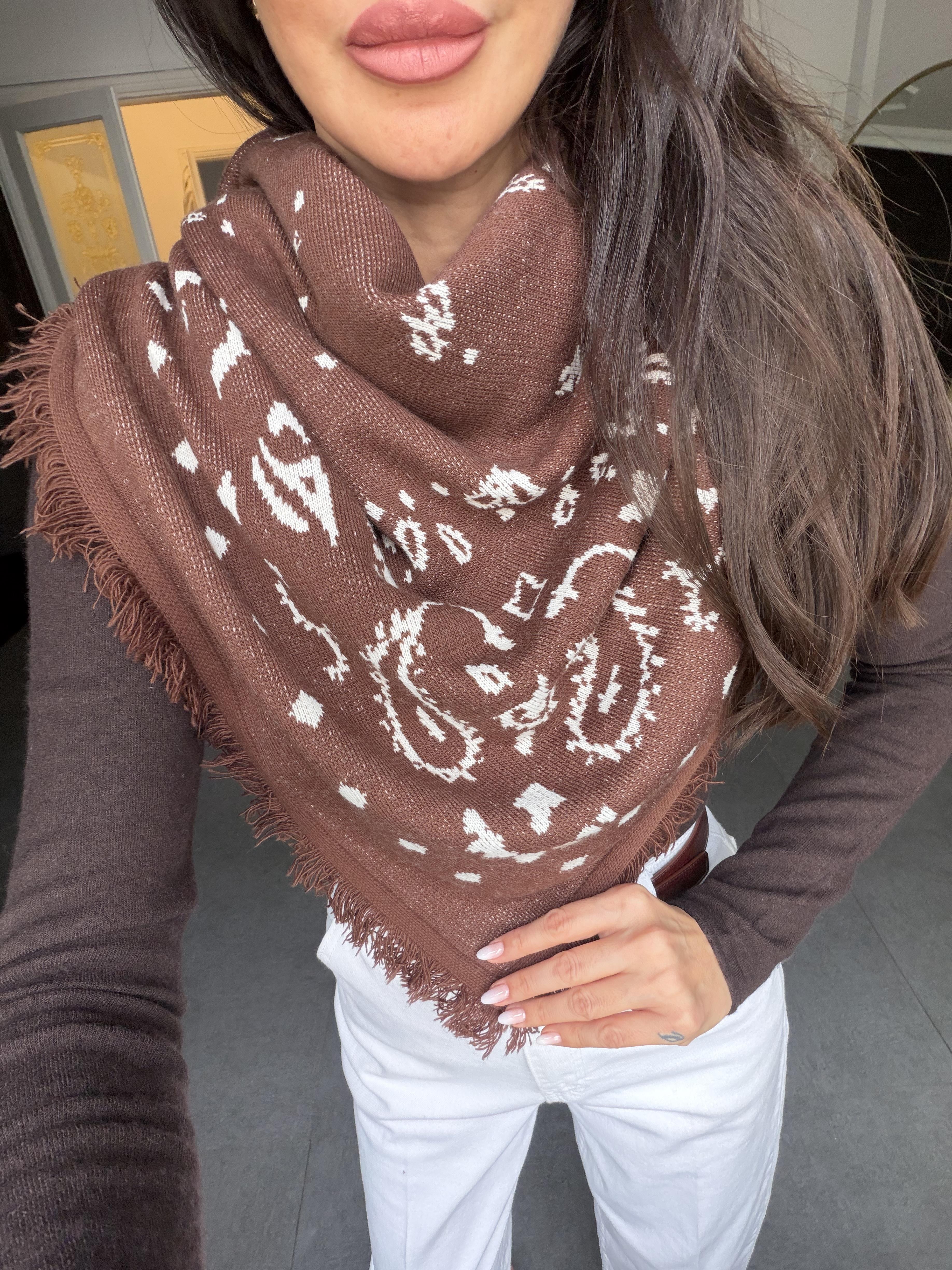 Orta Kahve-Krem Şal