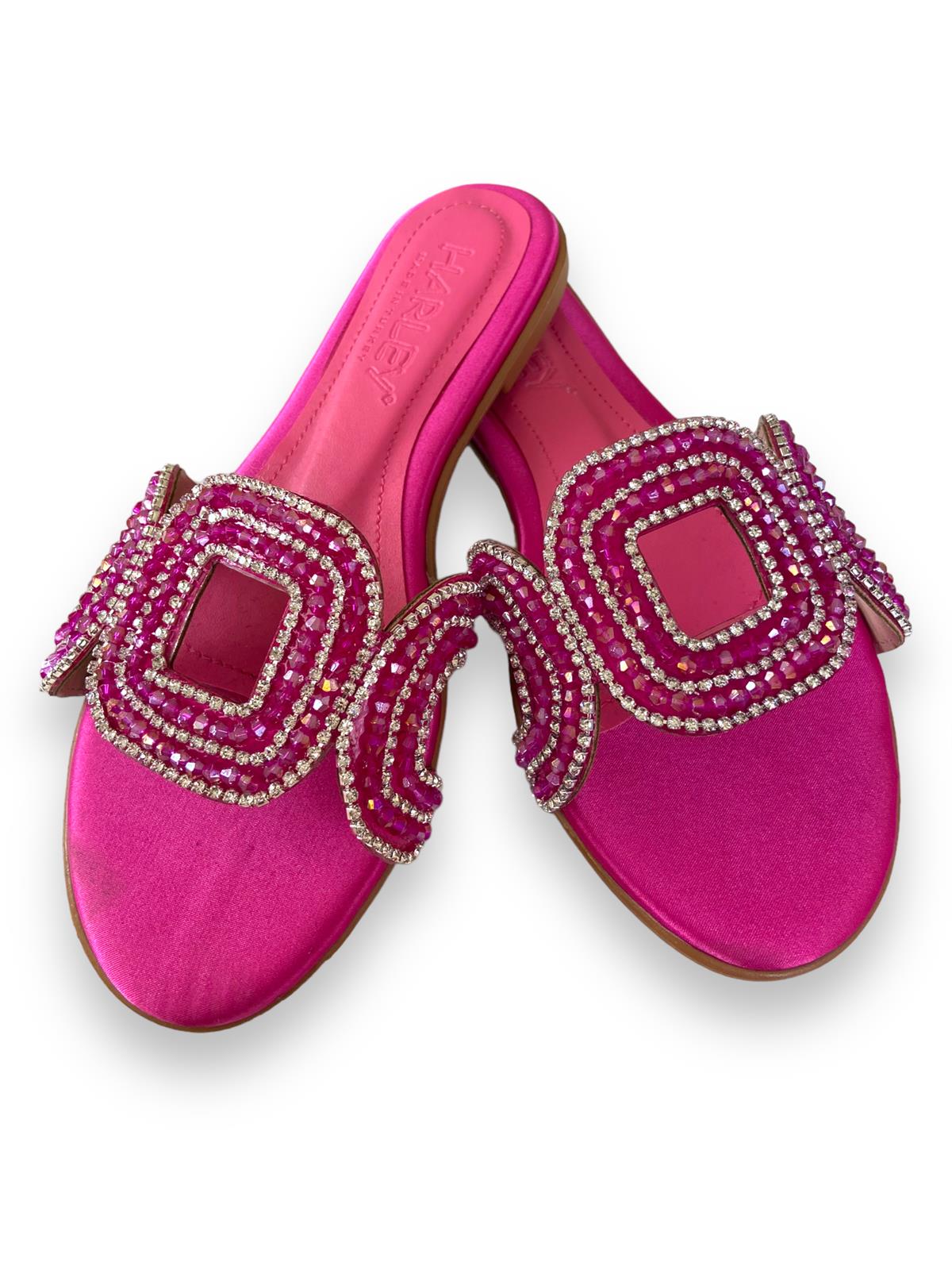 Pembe Clara Taşlı Terlik