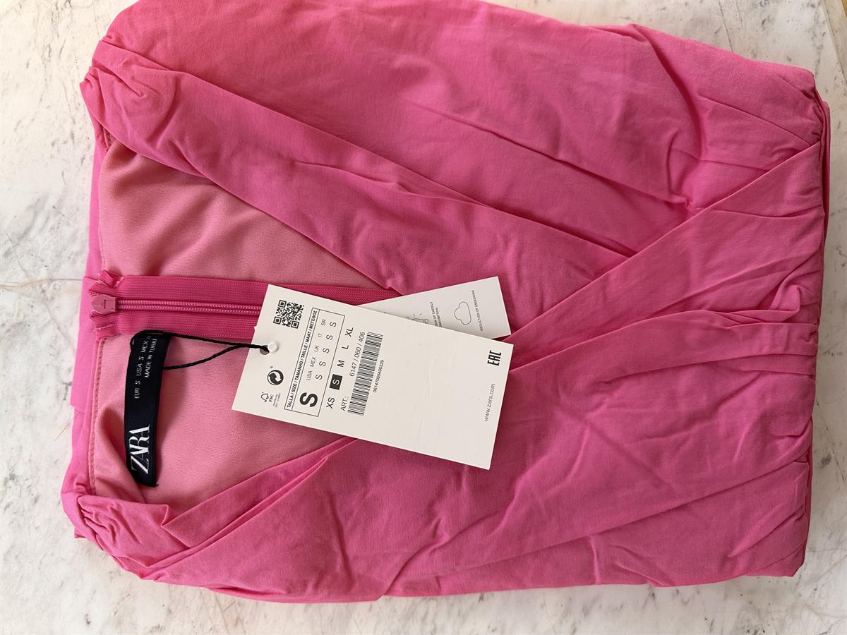 Pembe Karpuz Kol Mini Elbise