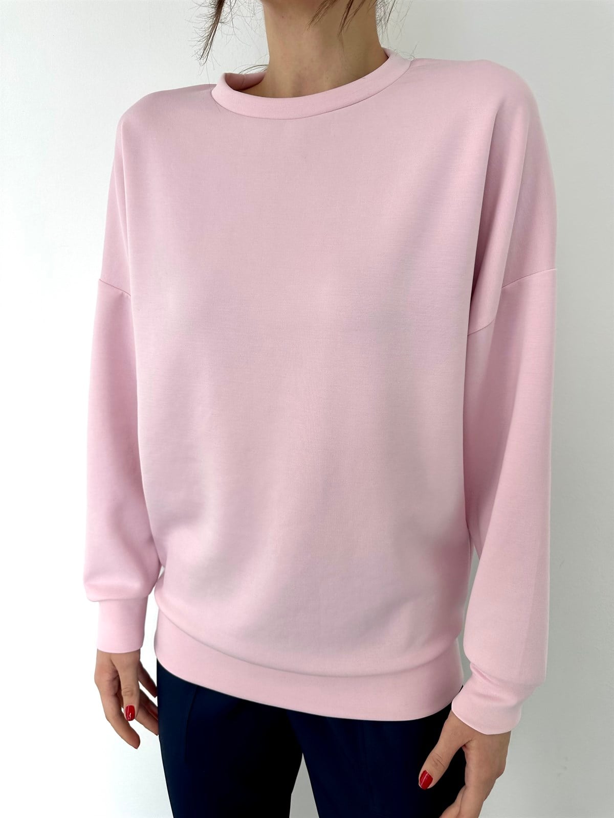 Pembe Yumuşak Dokulu Sweat
