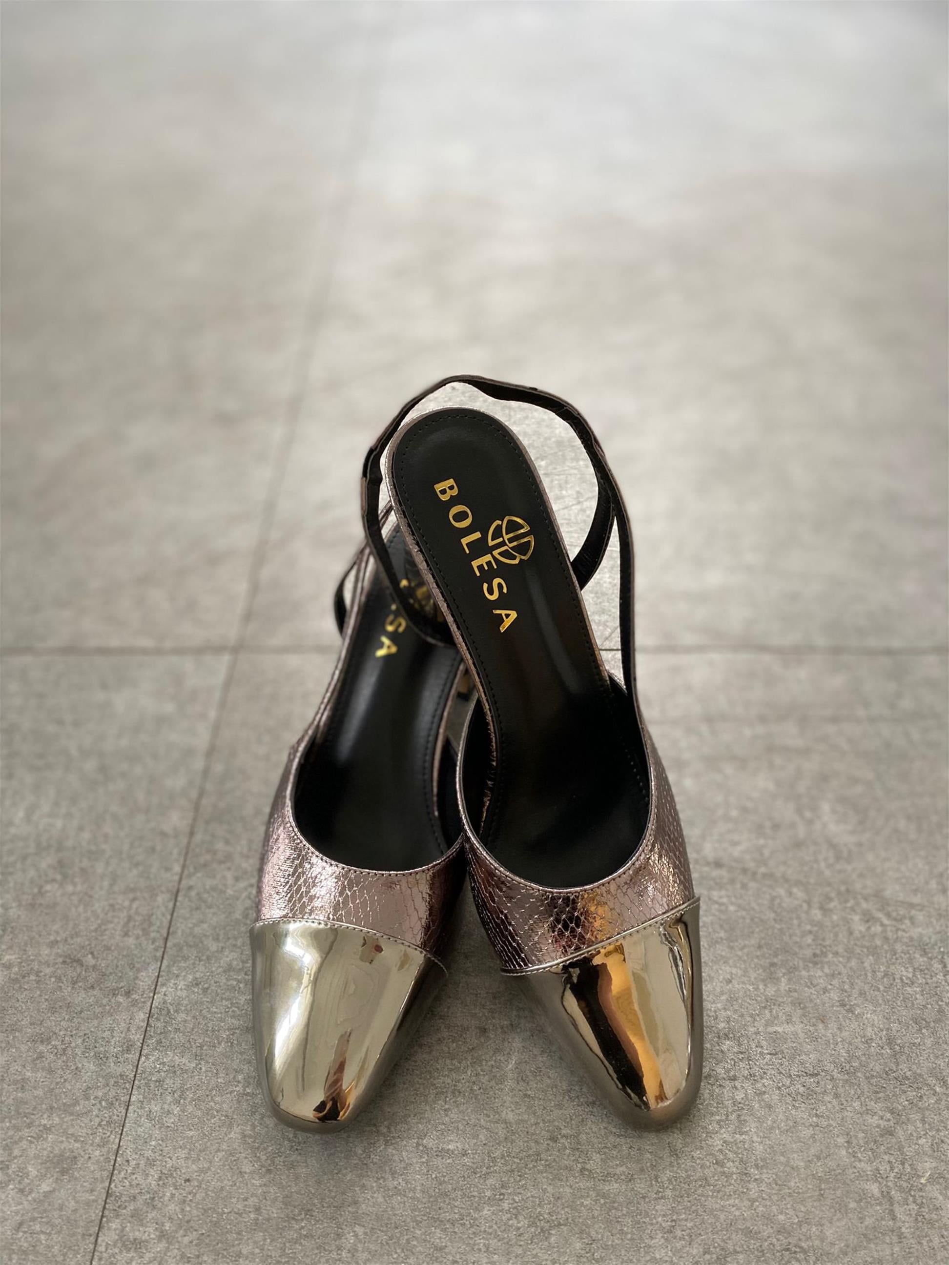 Platin Ella Topuklu Ayakkabı