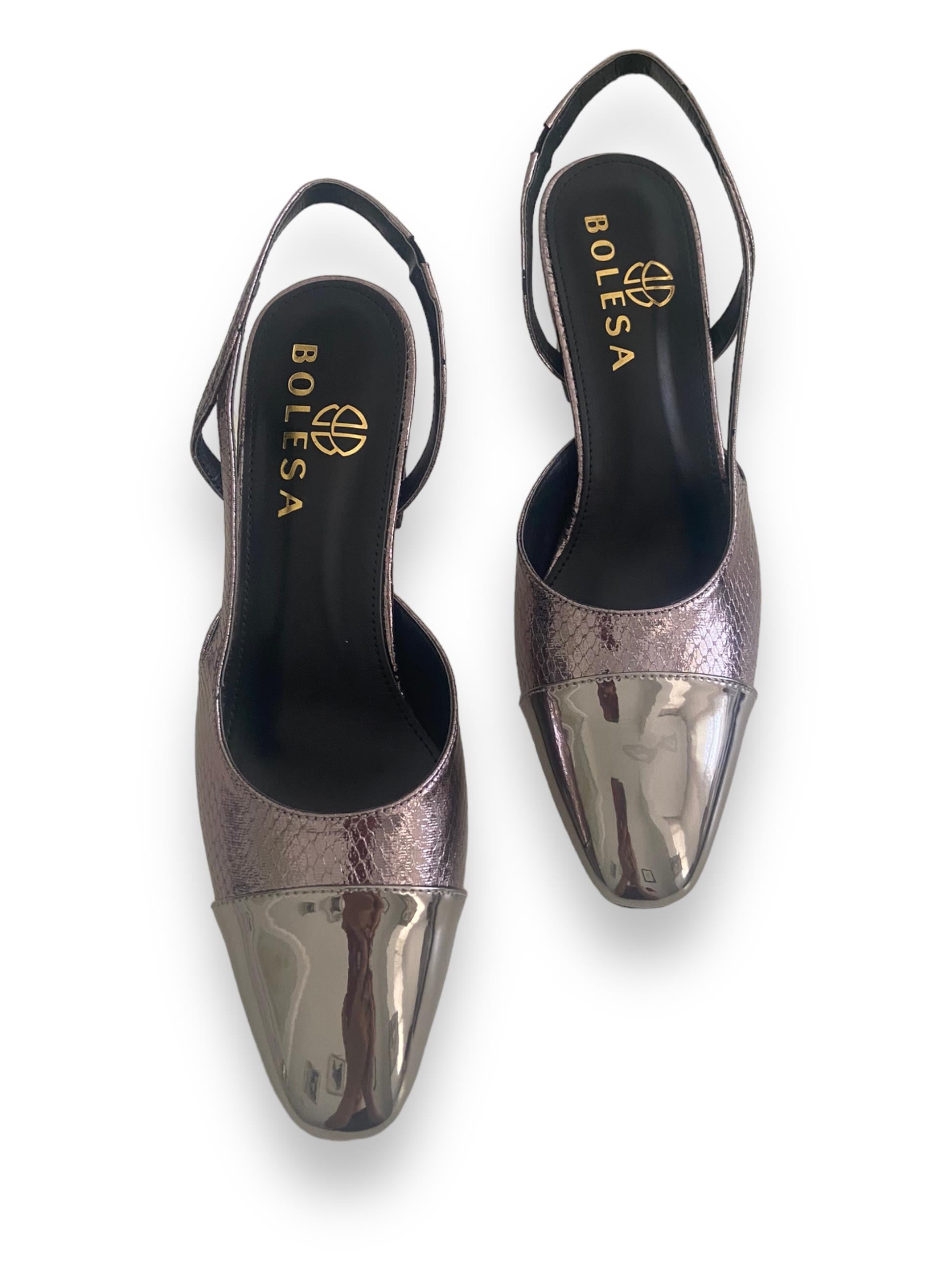 Platin Ella Topuklu Ayakkabı