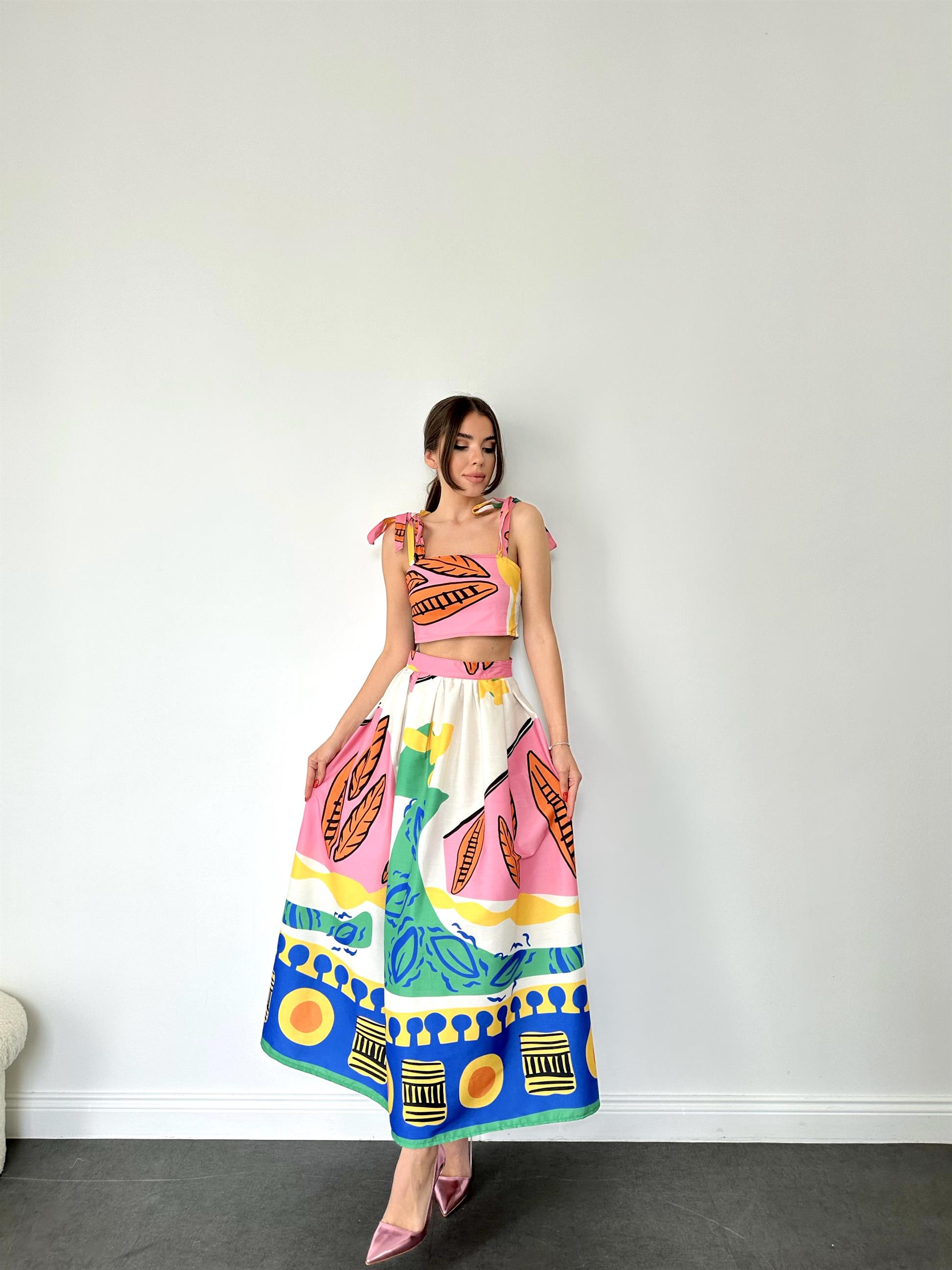 Renkli Summer İkili Kadın Takım