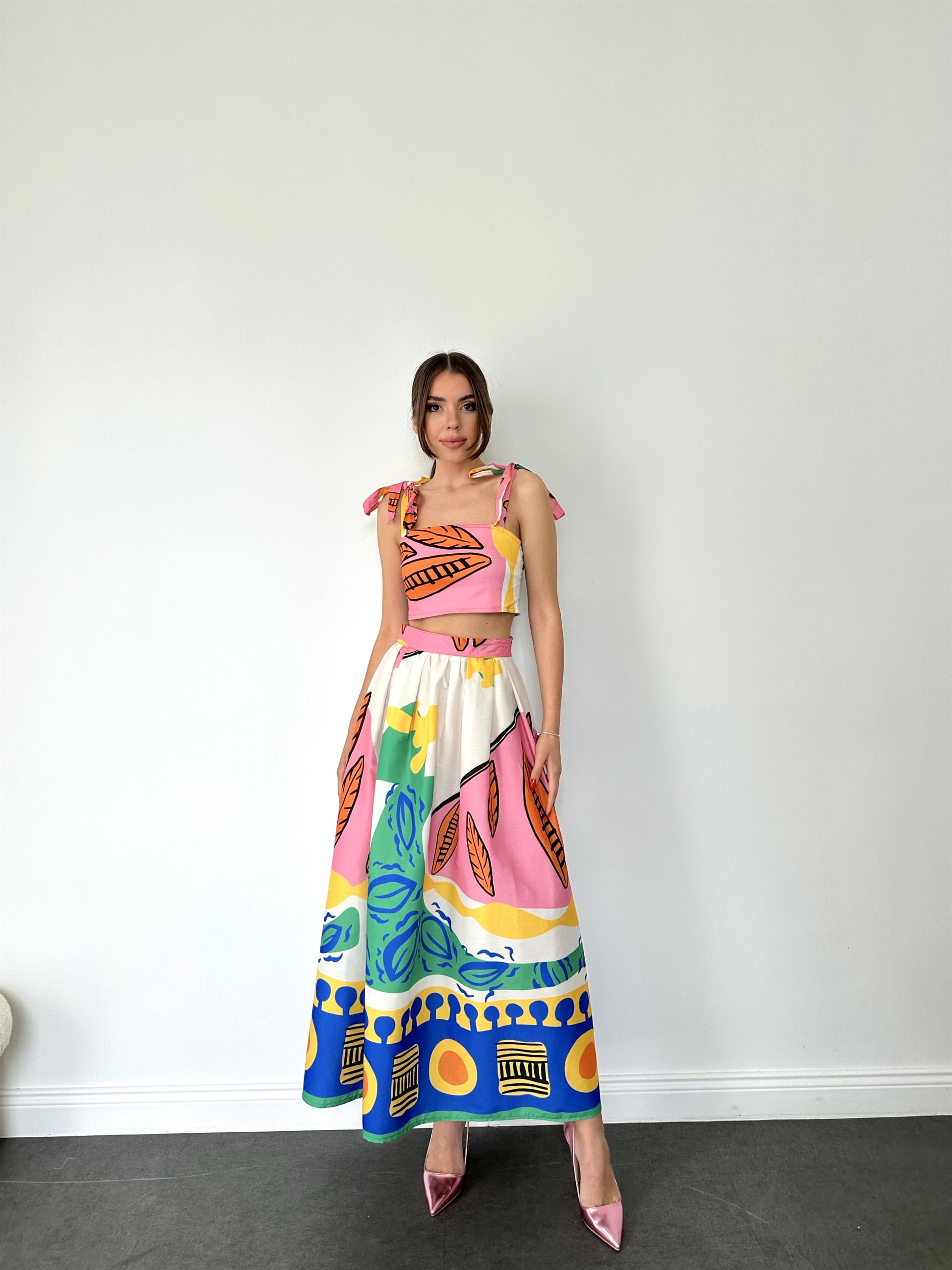 Renkli Summer İkili Kadın Takım