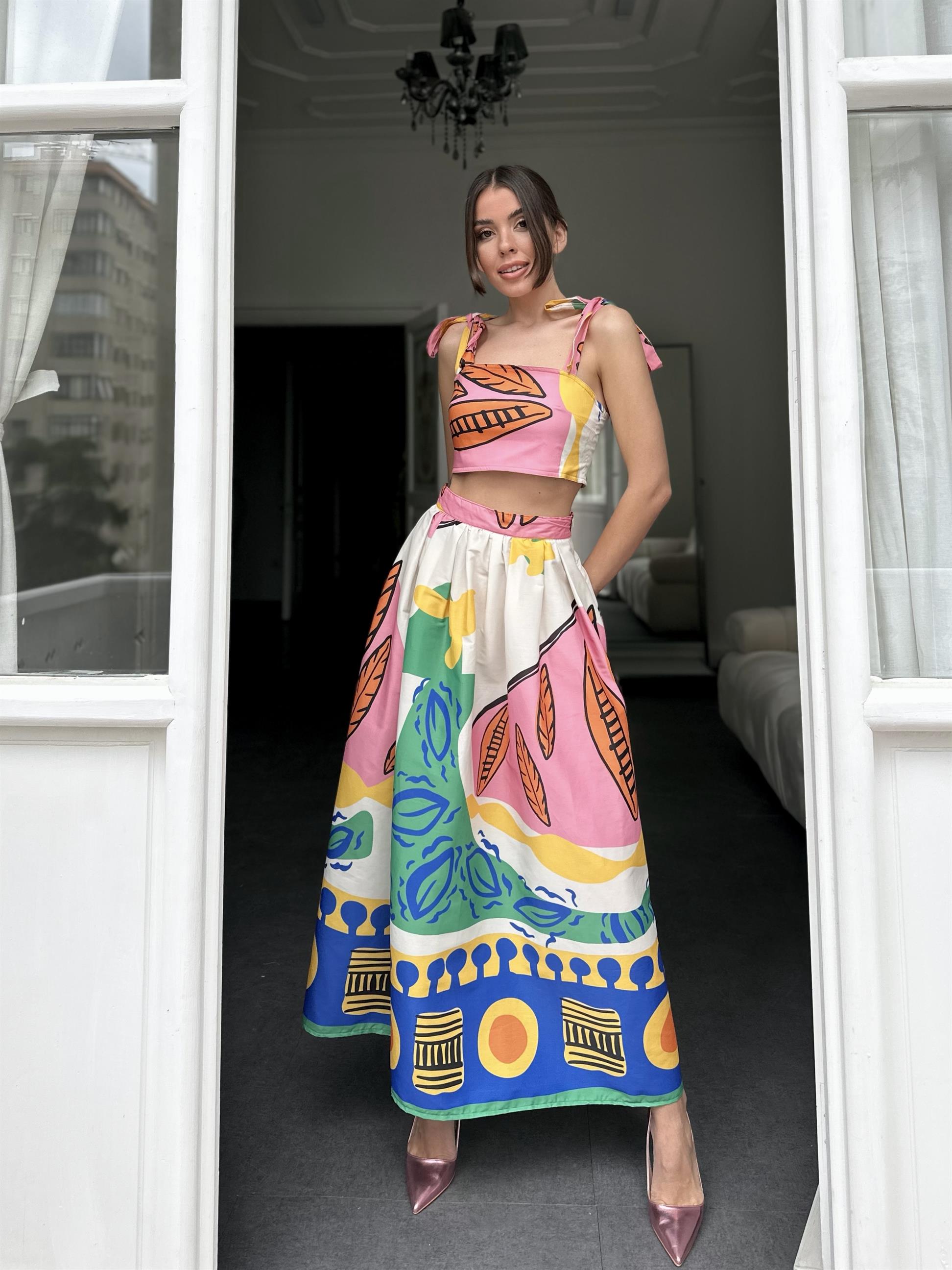 Renkli Summer İkili Kadın Takım