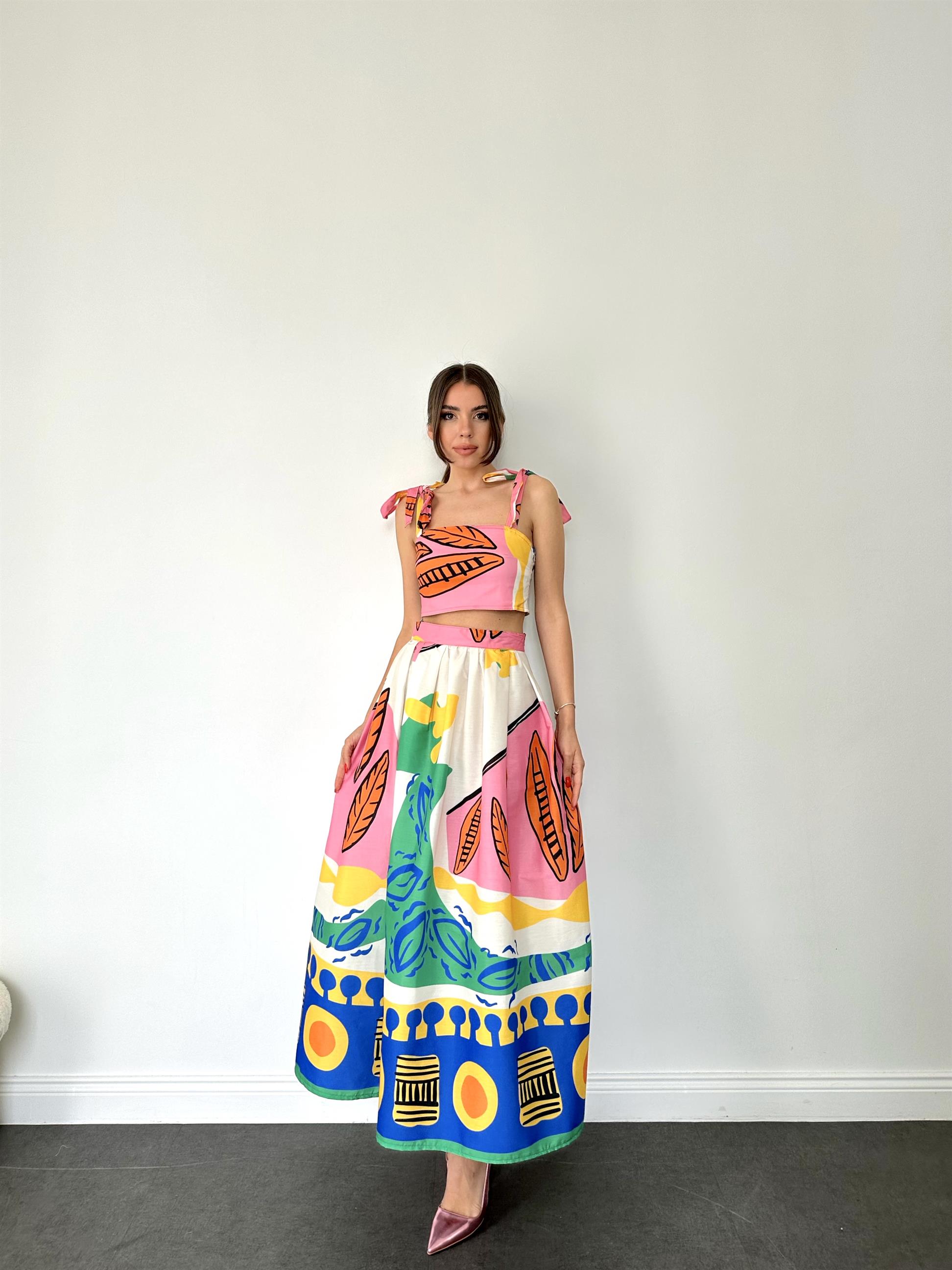 Renkli Summer İkili Kadın Takım