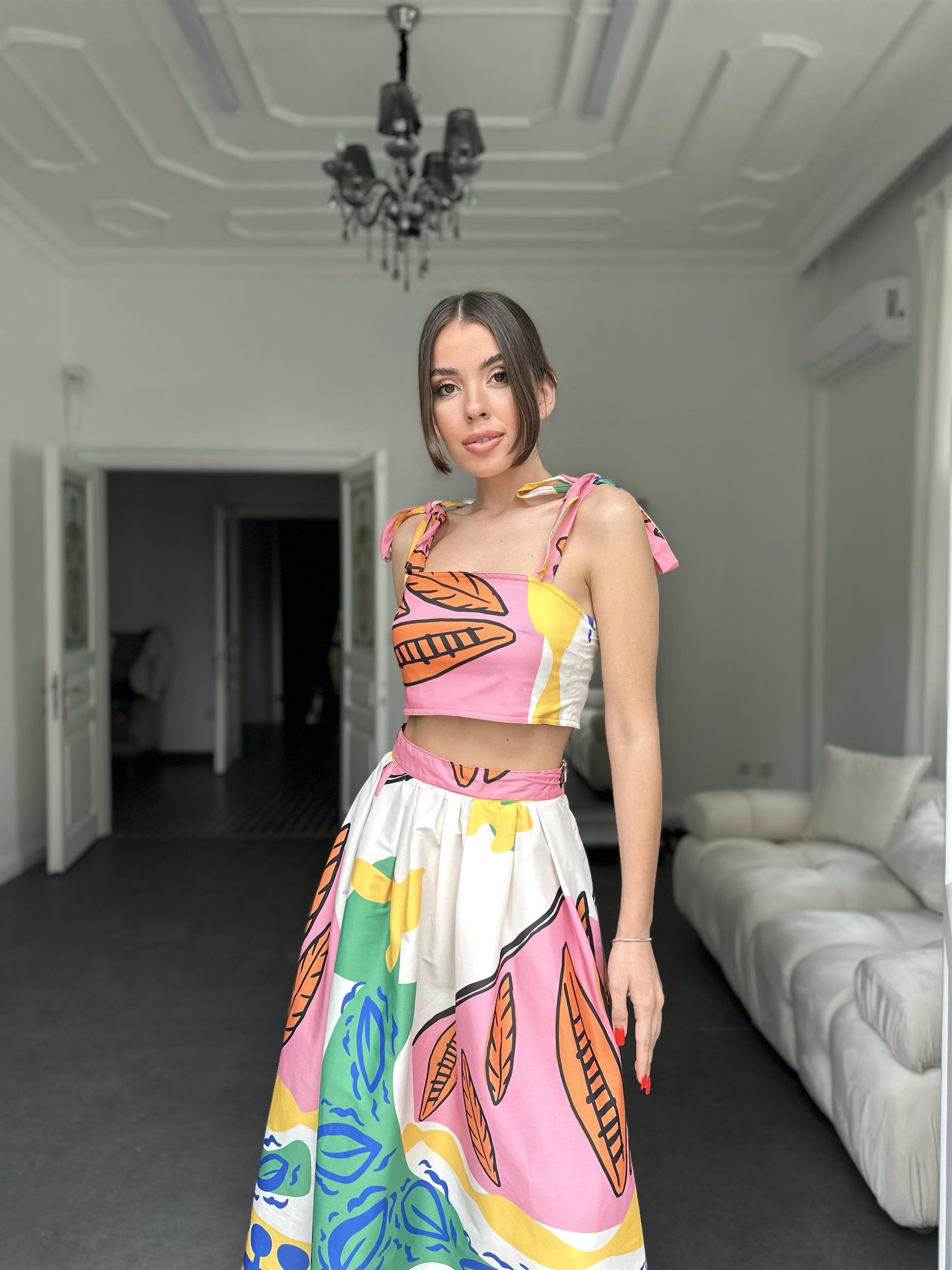 Renkli Summer İkili Kadın Takım