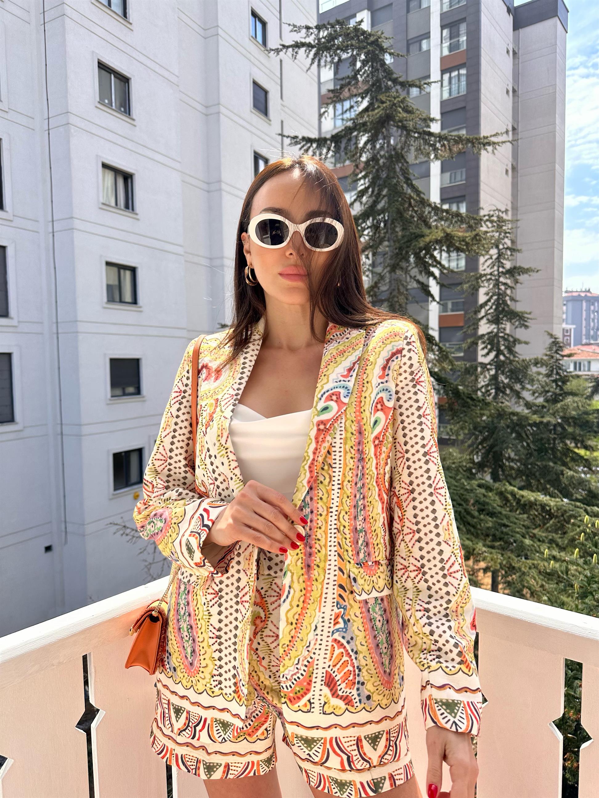 Sarı Sophia Blazer Ceket