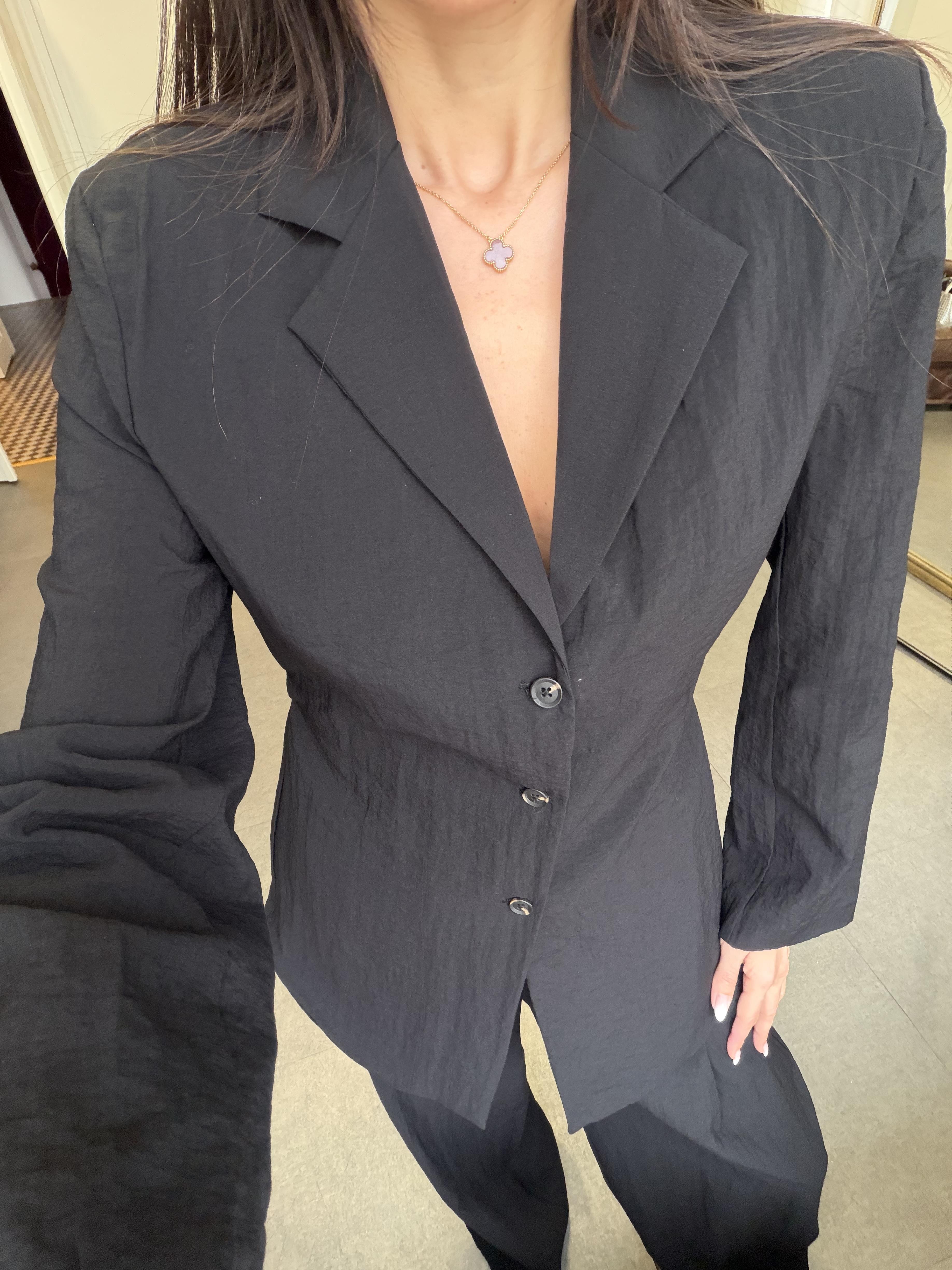 Siyah Astarsız Ceket Pantolon Takım