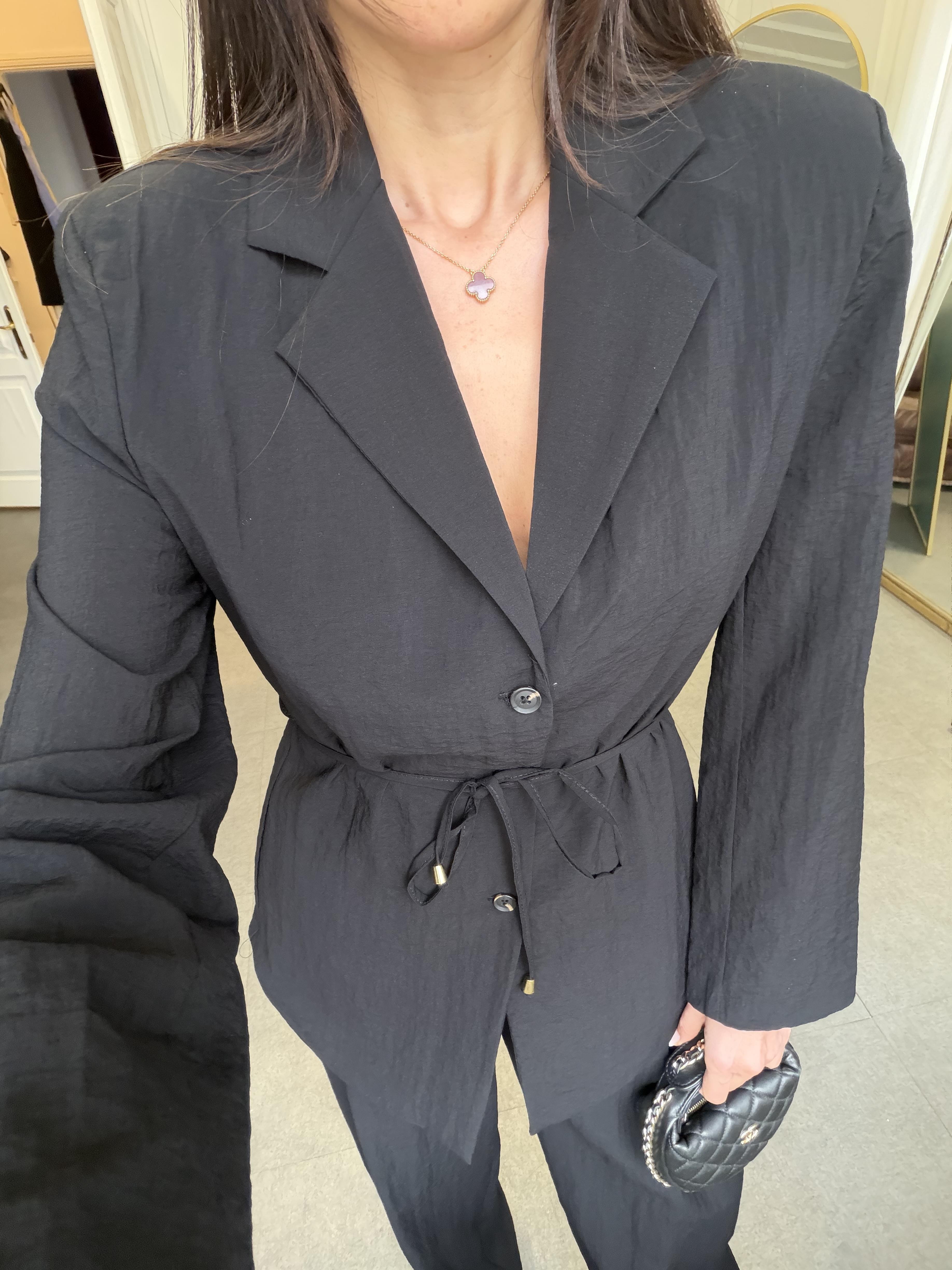 Siyah Astarsız Ceket Pantolon Takım