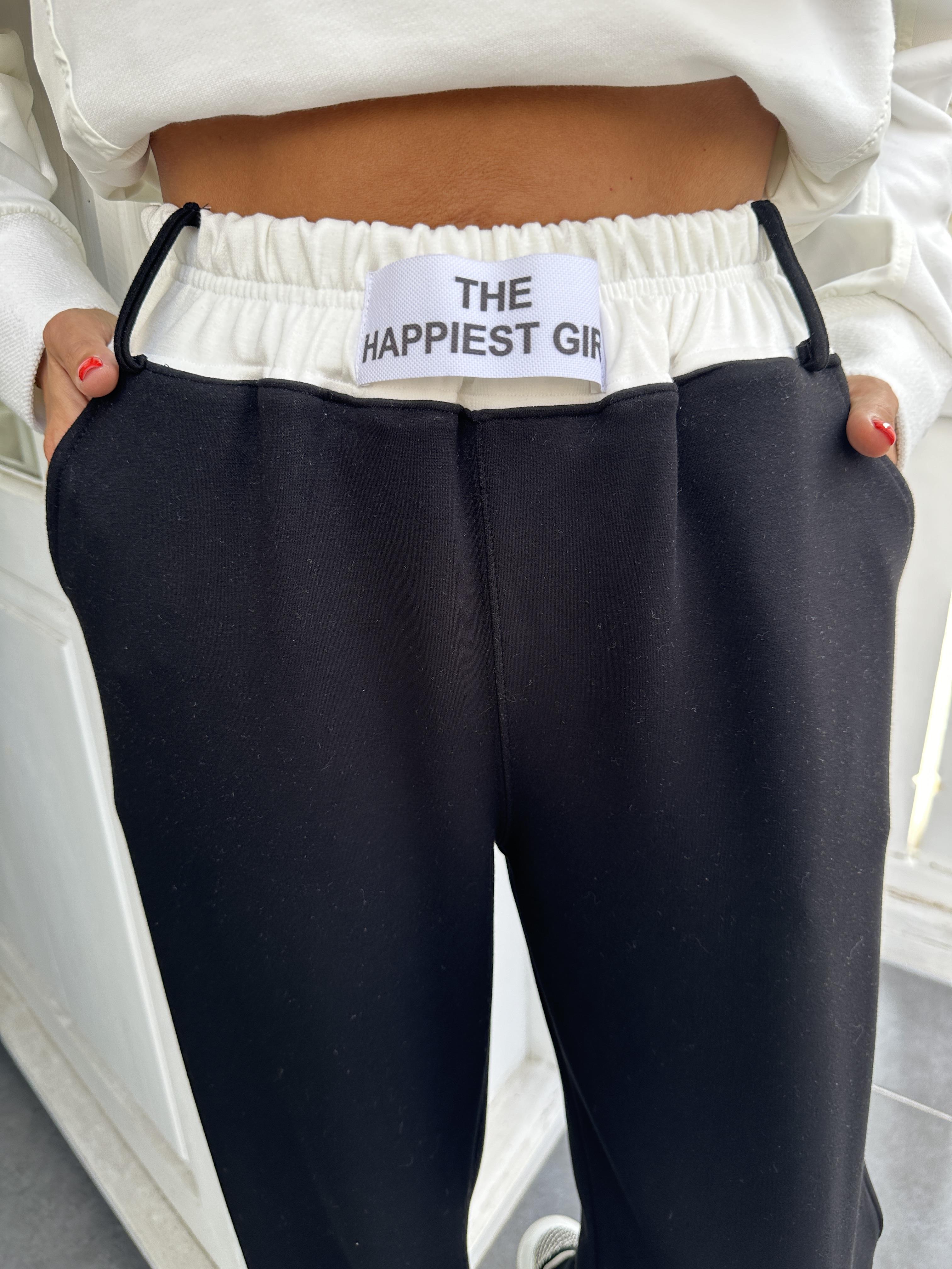 Siyah Beli Lastikli Eşofman