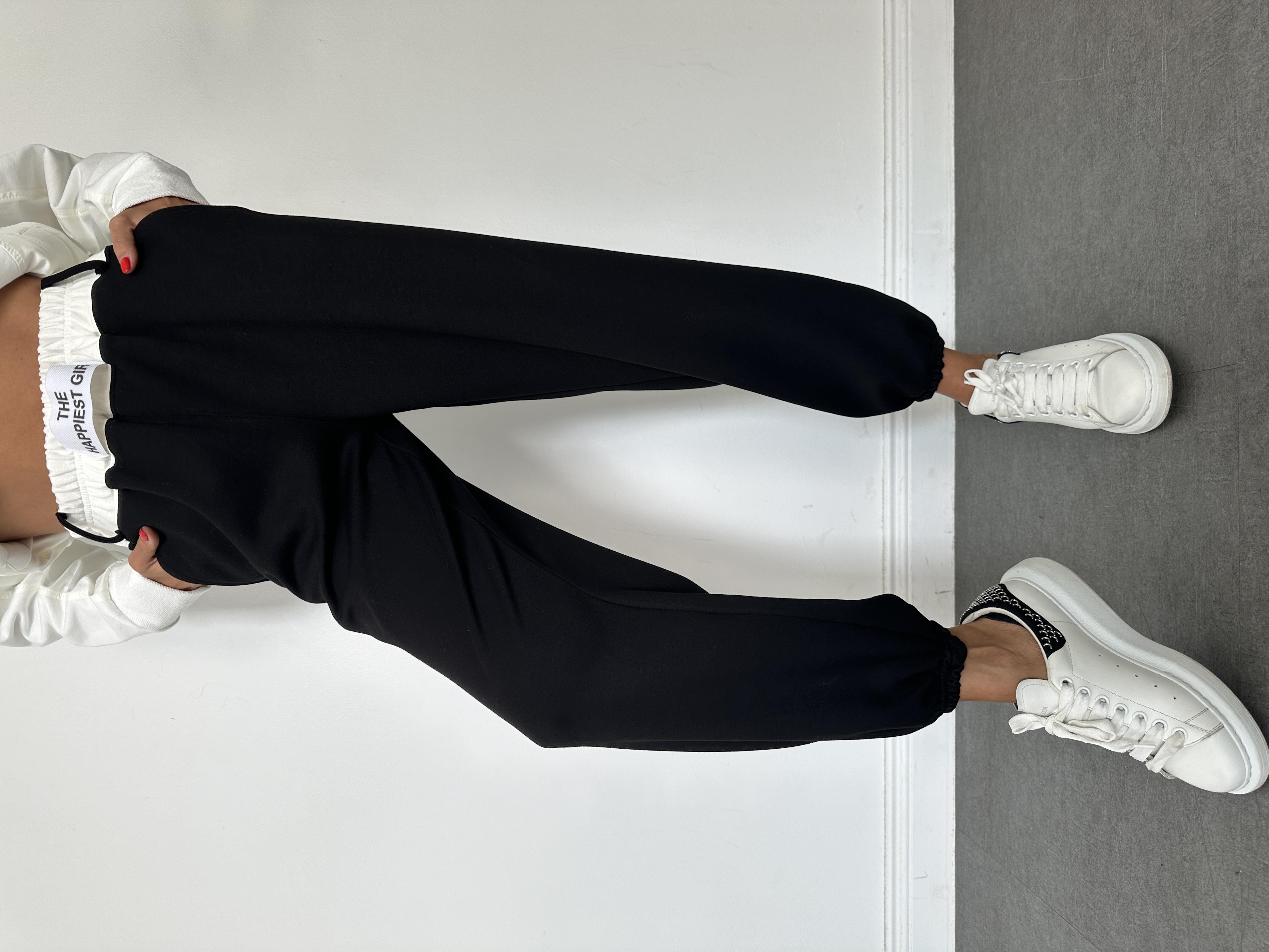 Siyah Beli Lastikli Eşofman