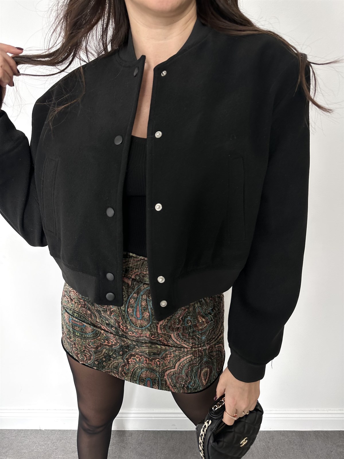 Siyah Bomber Ceket