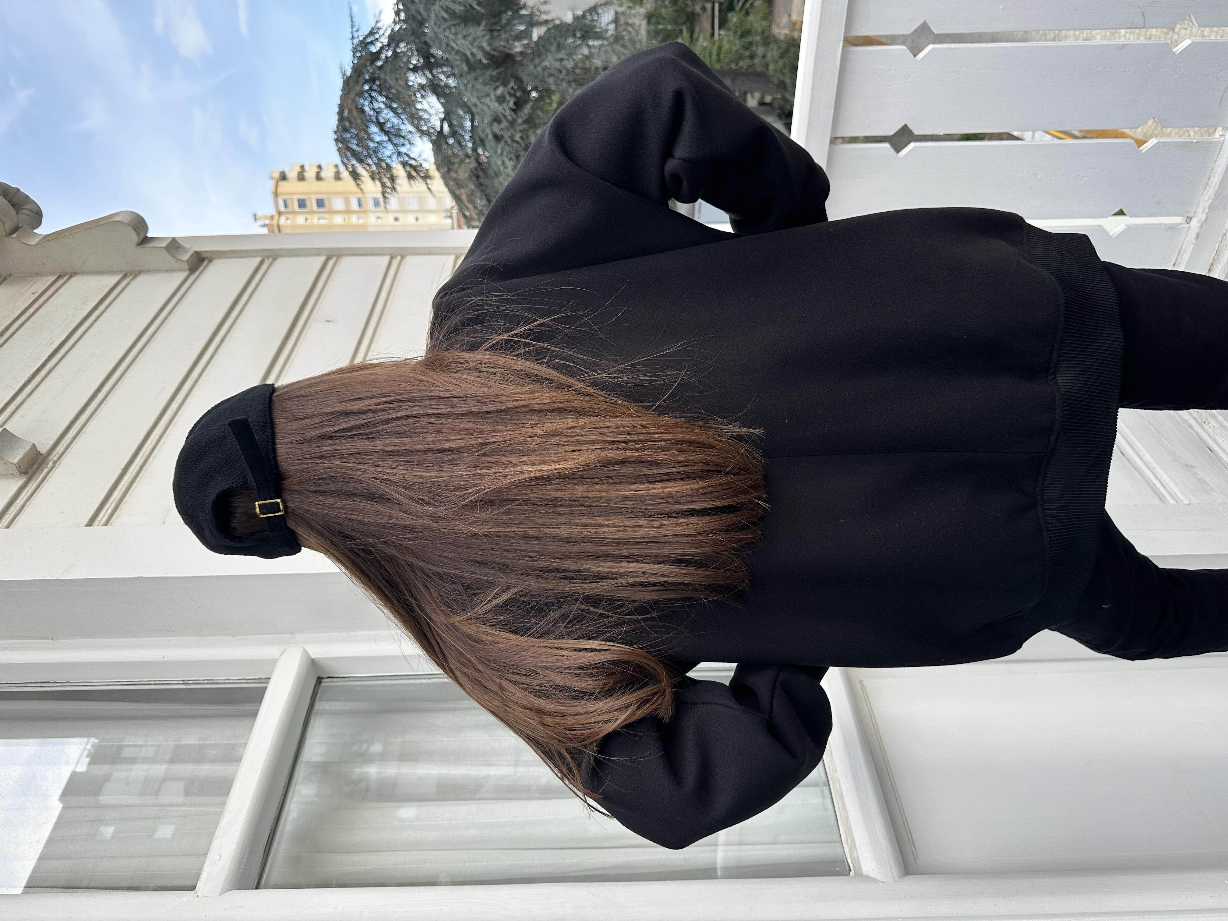 Siyah Bomber Oversize Ceket