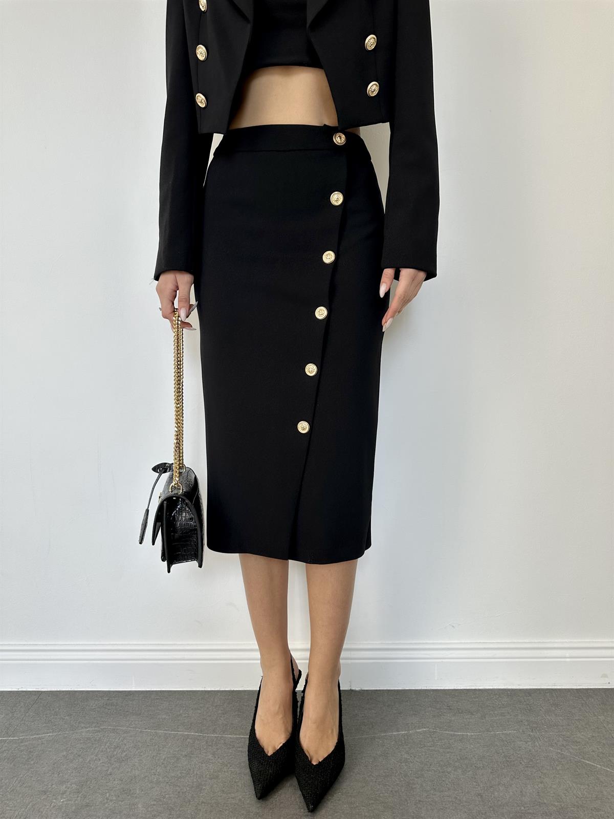 Siyah Ceket Etek İkili Takım