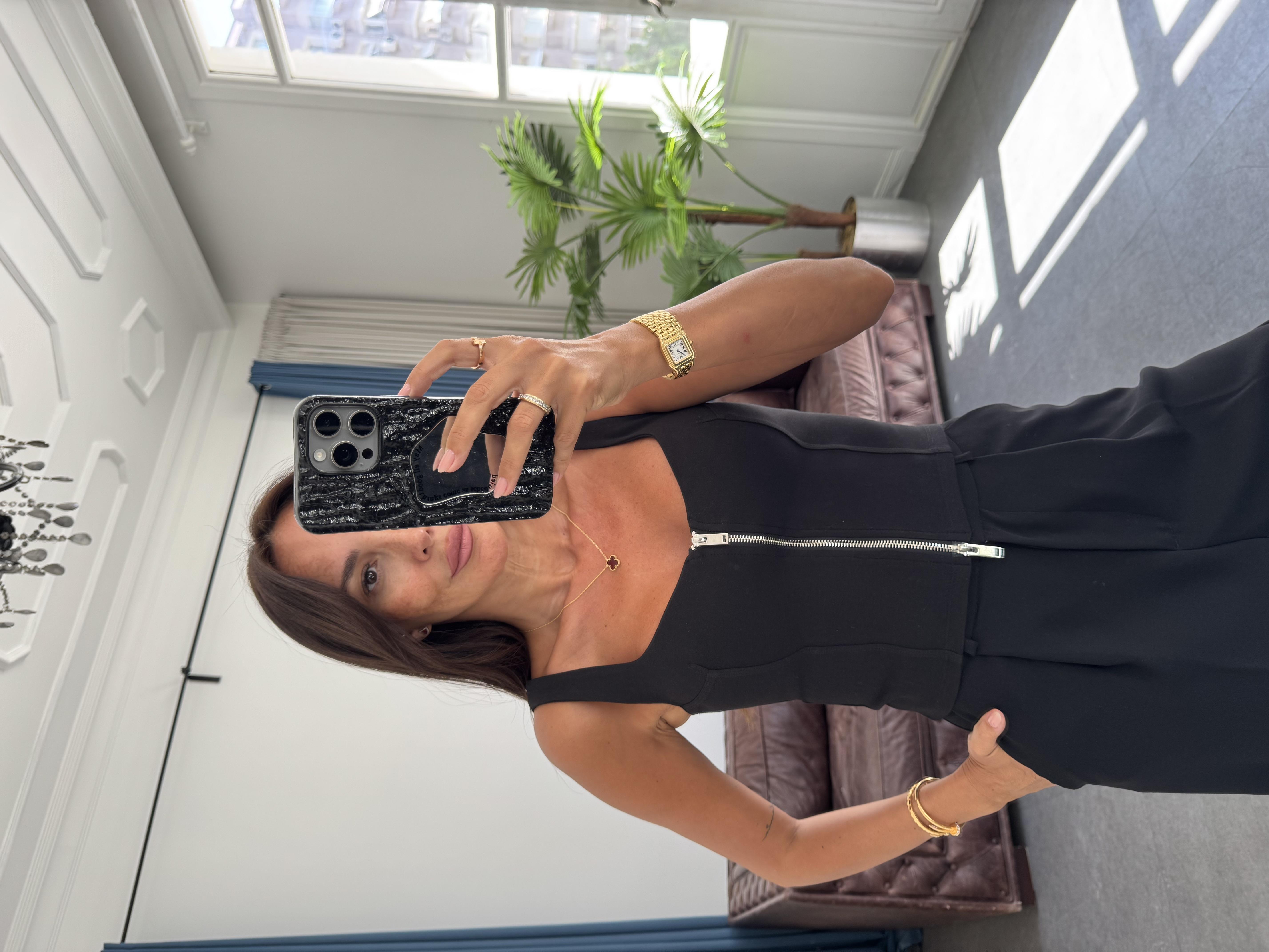 Siyah Fermuarlı Top Bluz