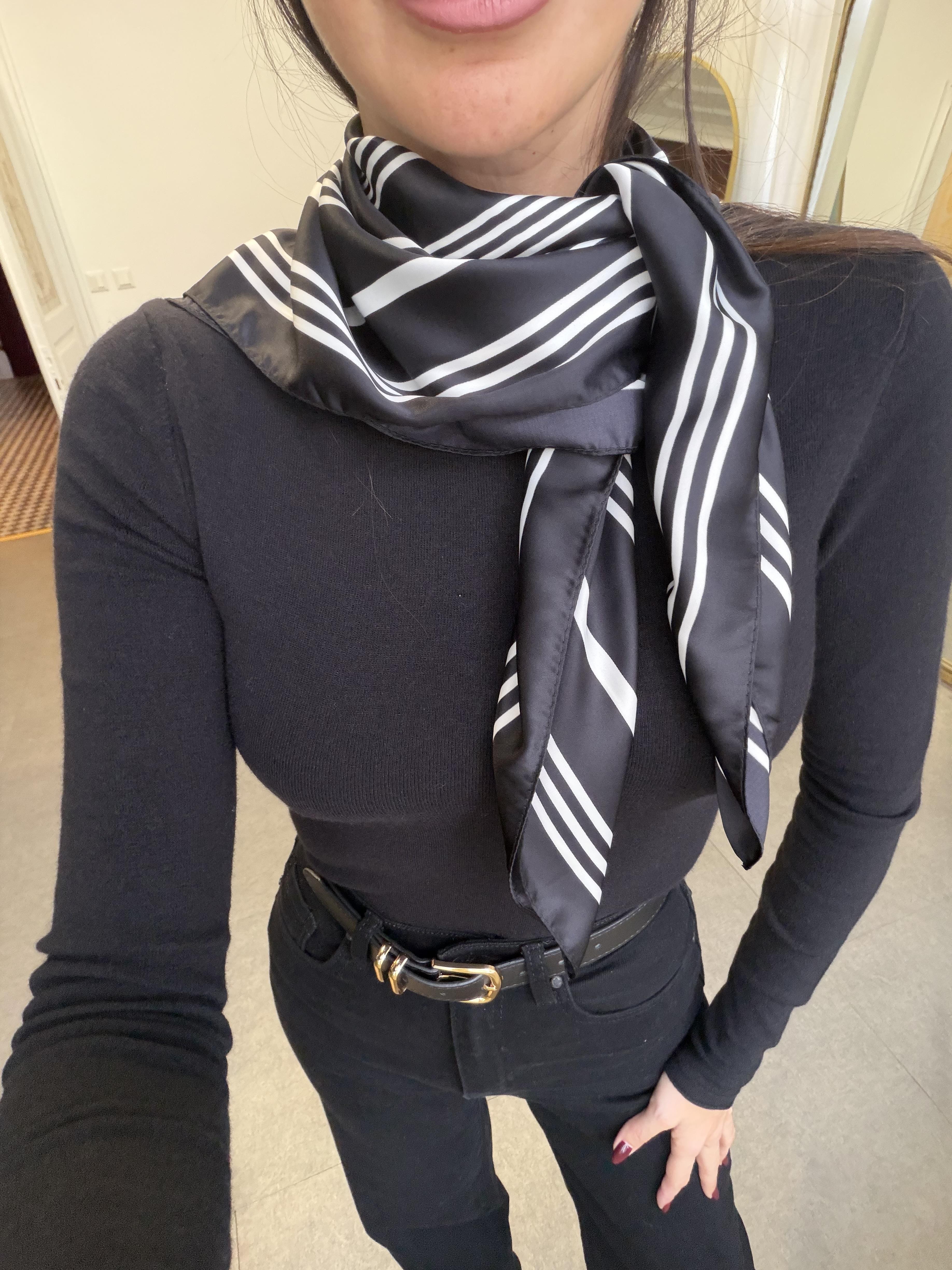 Siyah Geometrik Desen Fular