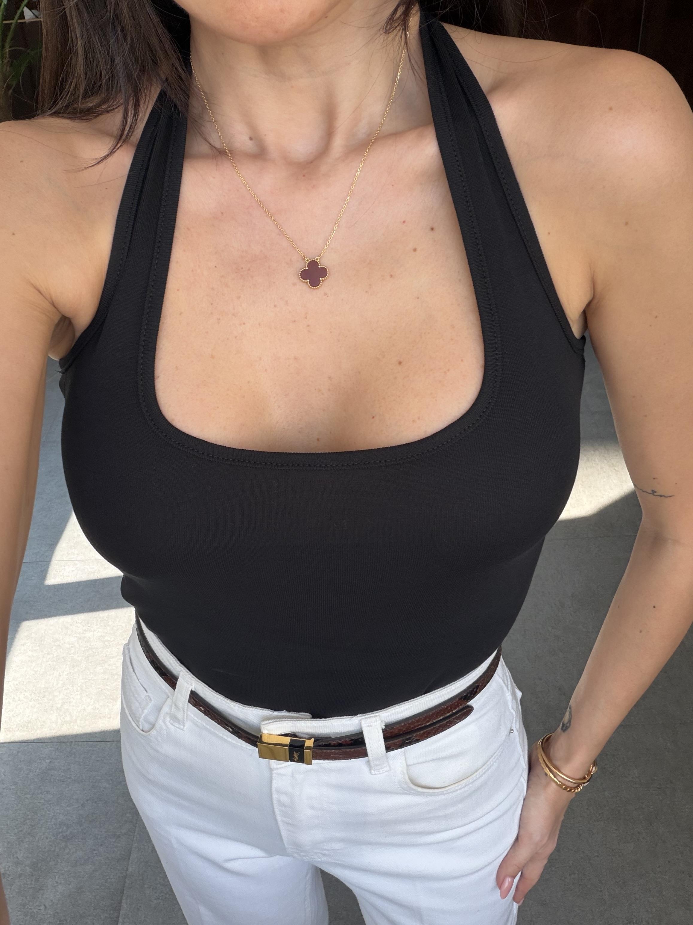 Siyah Halter Kesim Fitted Bluz