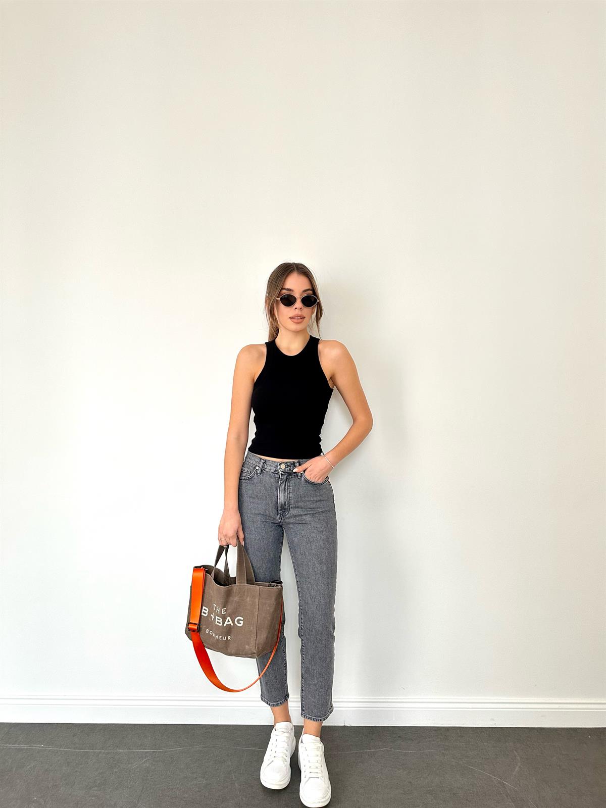 Siyah Halter Yaka Basic Bluz