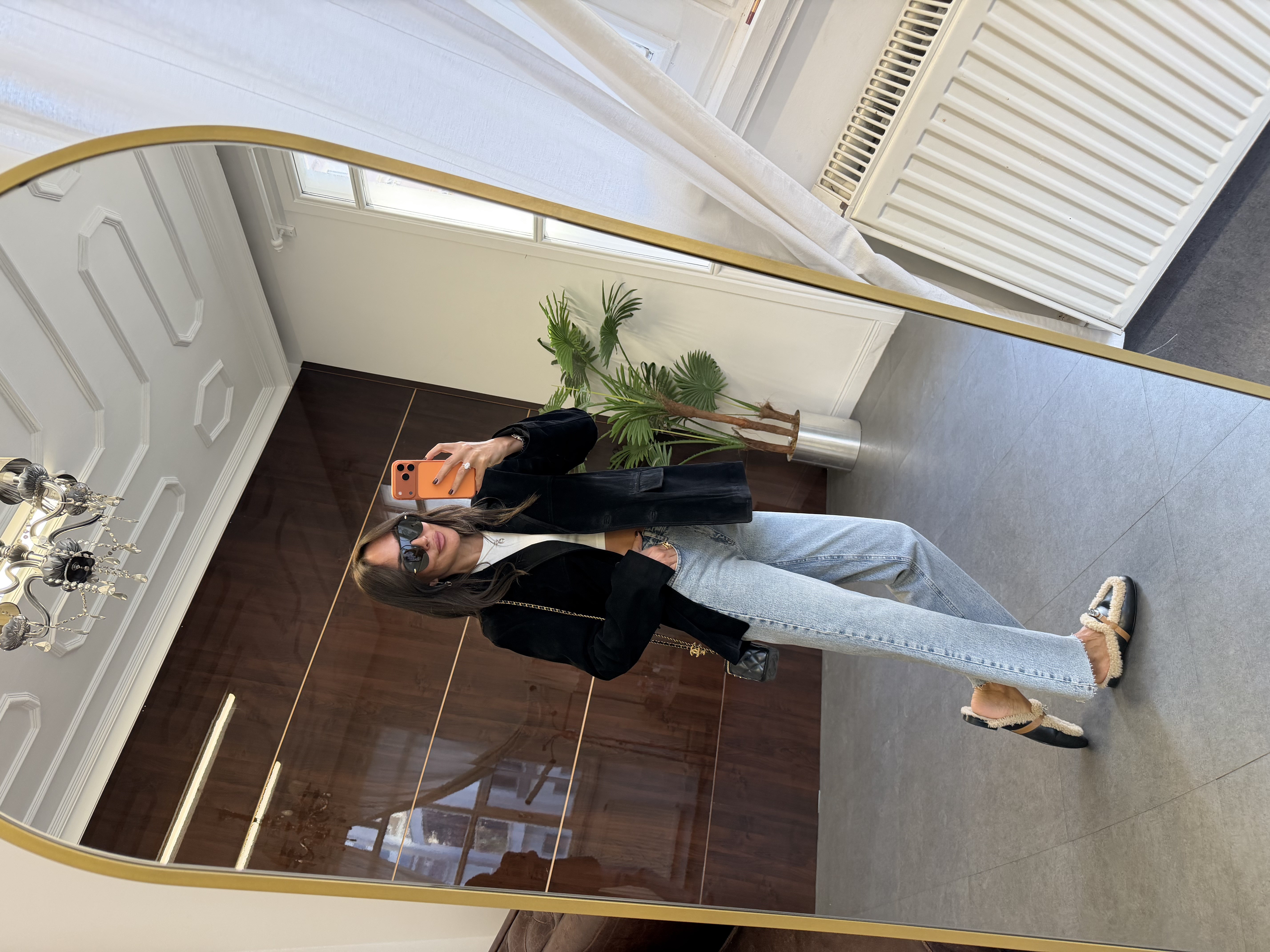 Siyah Kuşaklı Süet Blazer Ceket