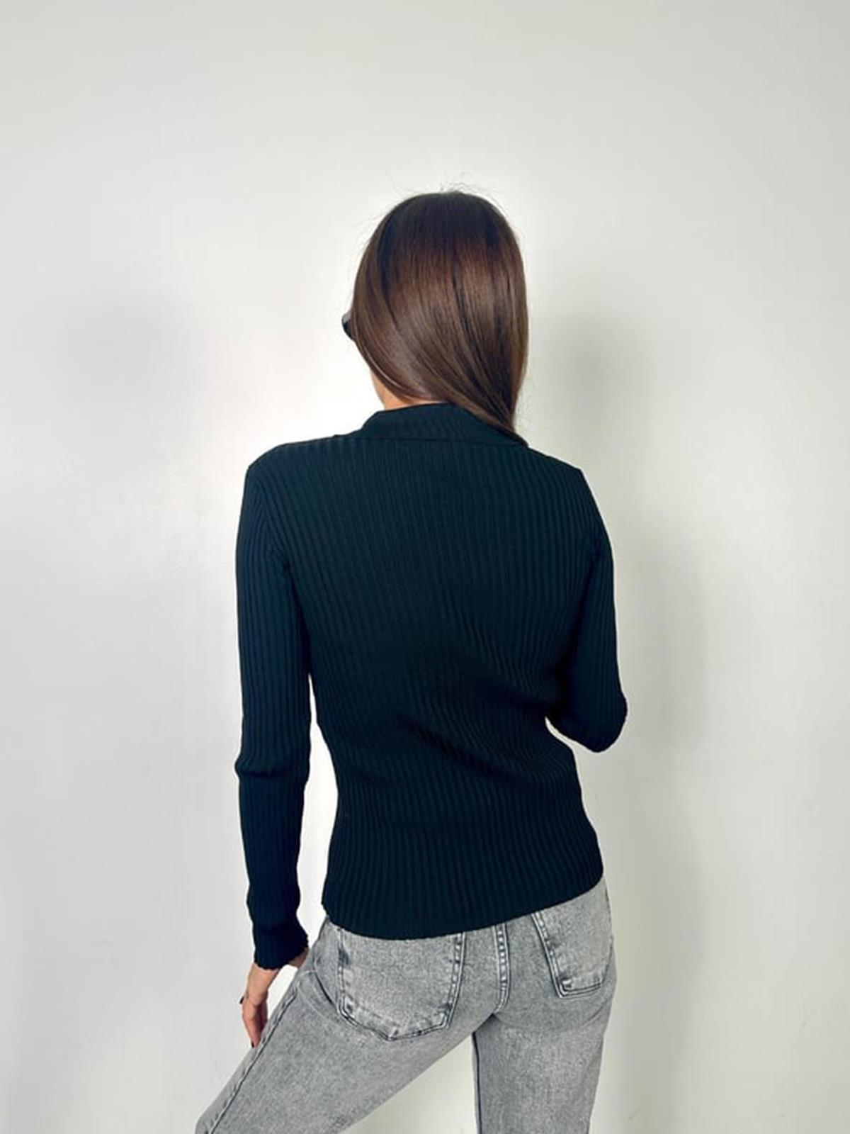 Siyah Polo Yaka Hırka