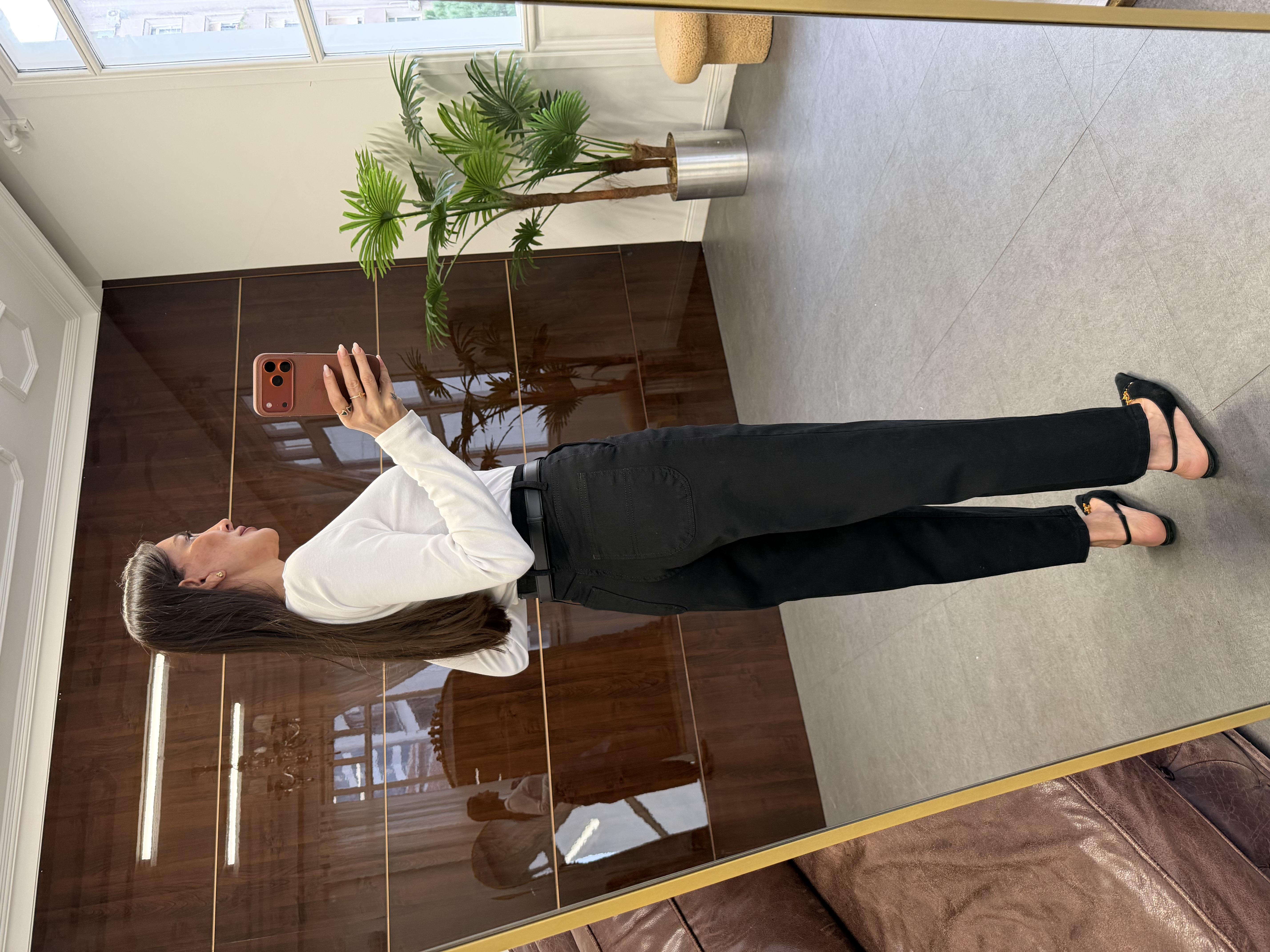 Siyah Skater Ütü İzli Rins Yıkama Jean