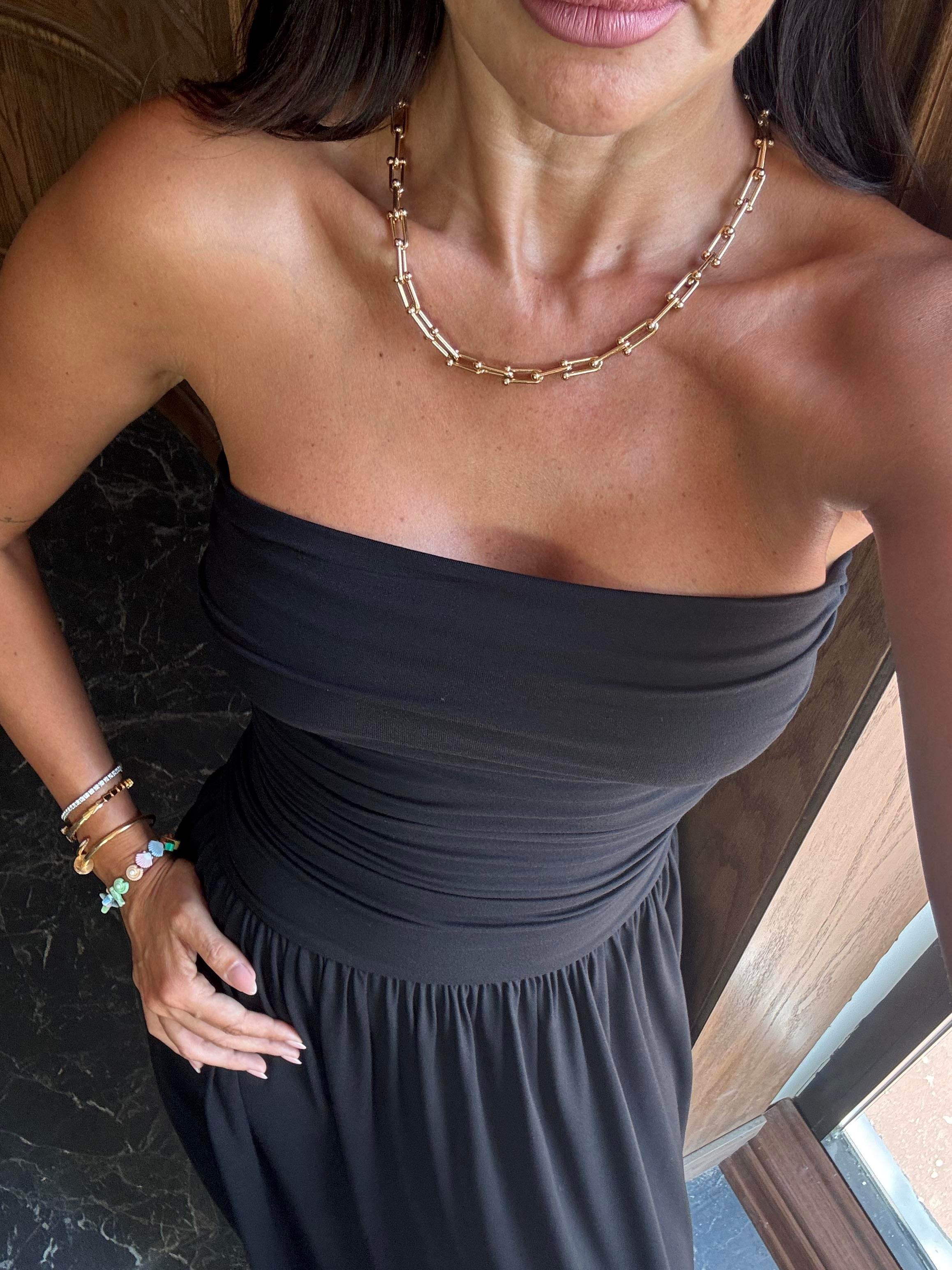 Siyah Straplez Büzgülü Elbise