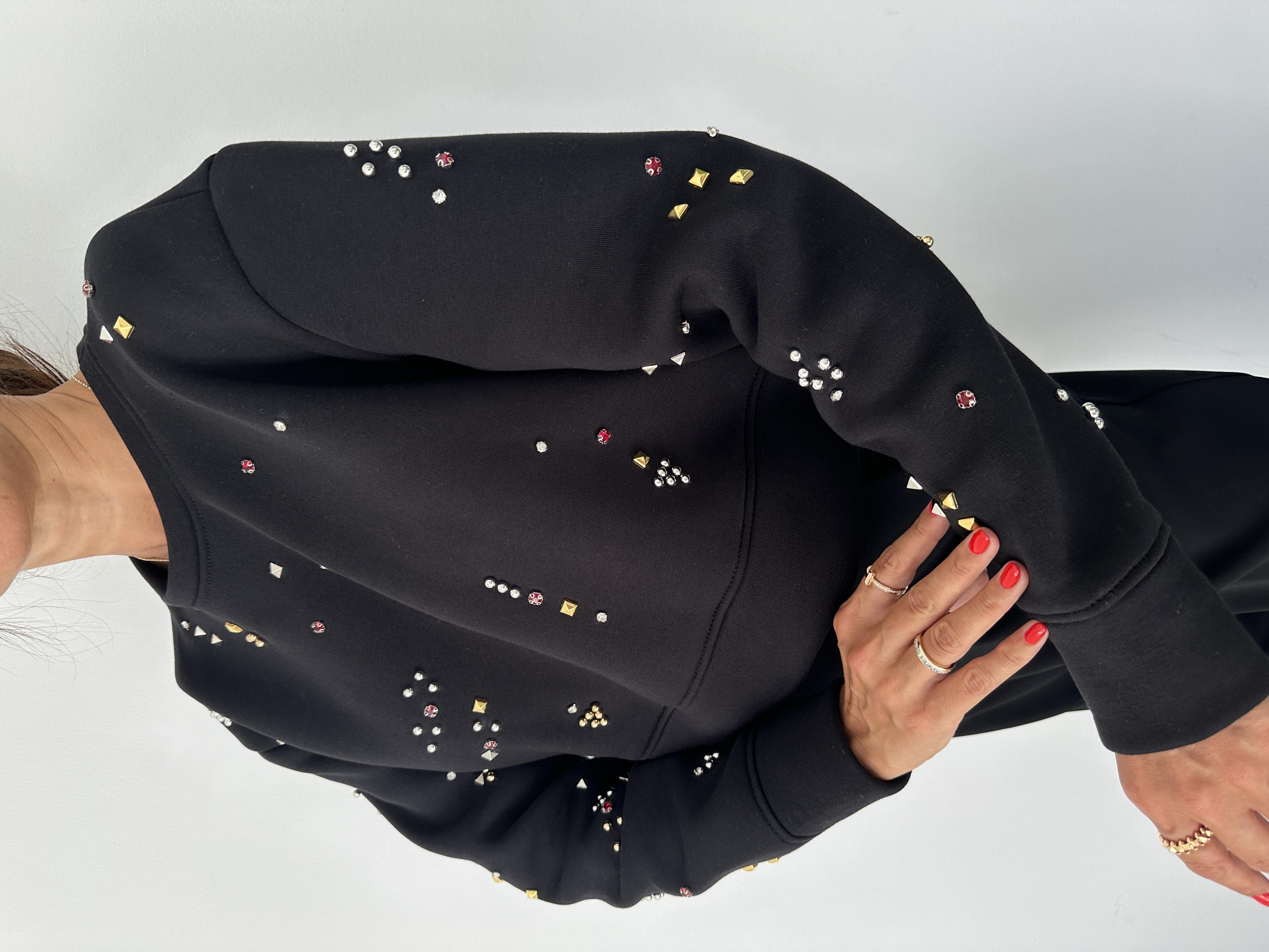 Siyah Taşlı Sweatshirt