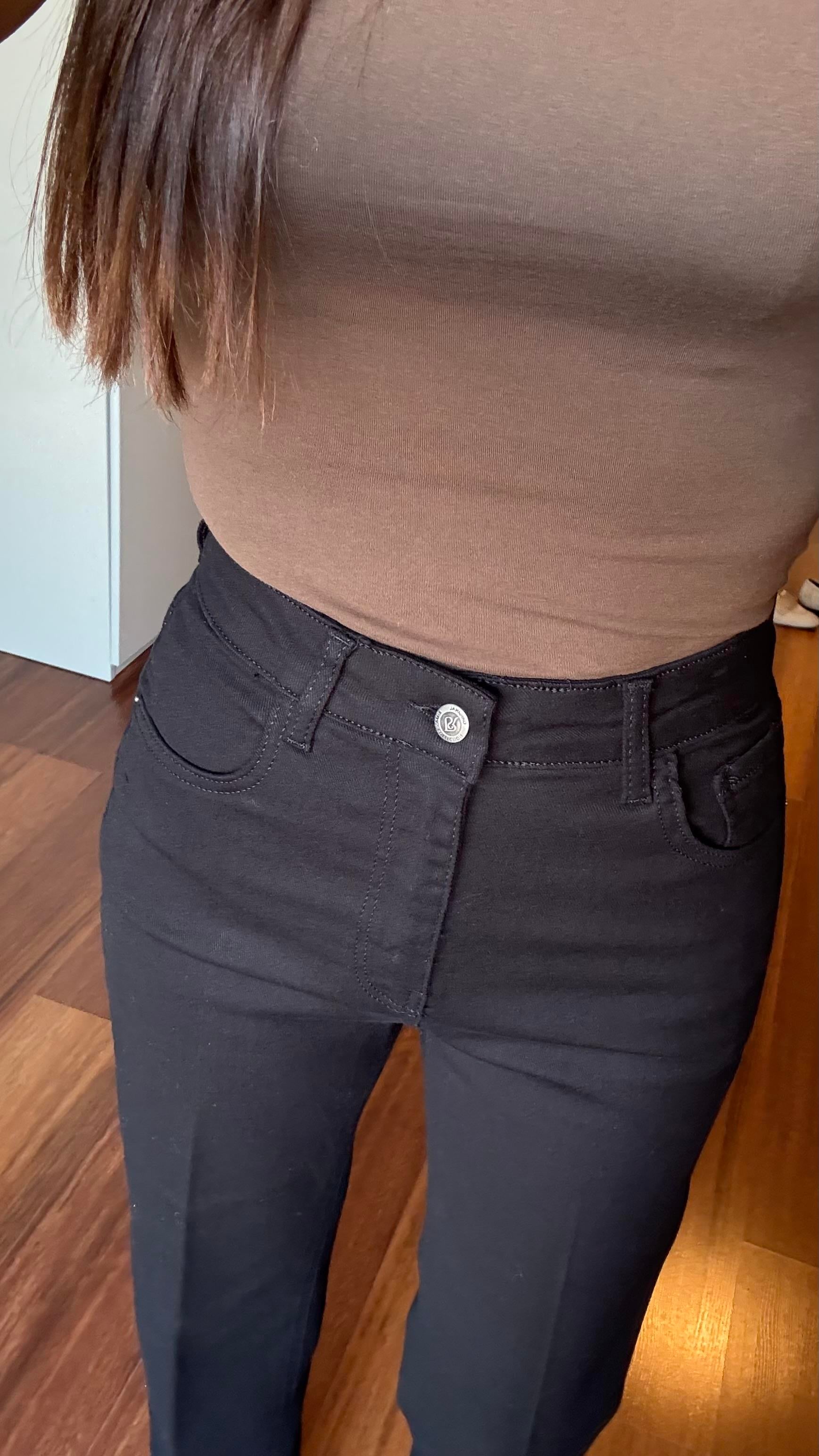 Siyah Ütü İzli Straight Jean Pantolon