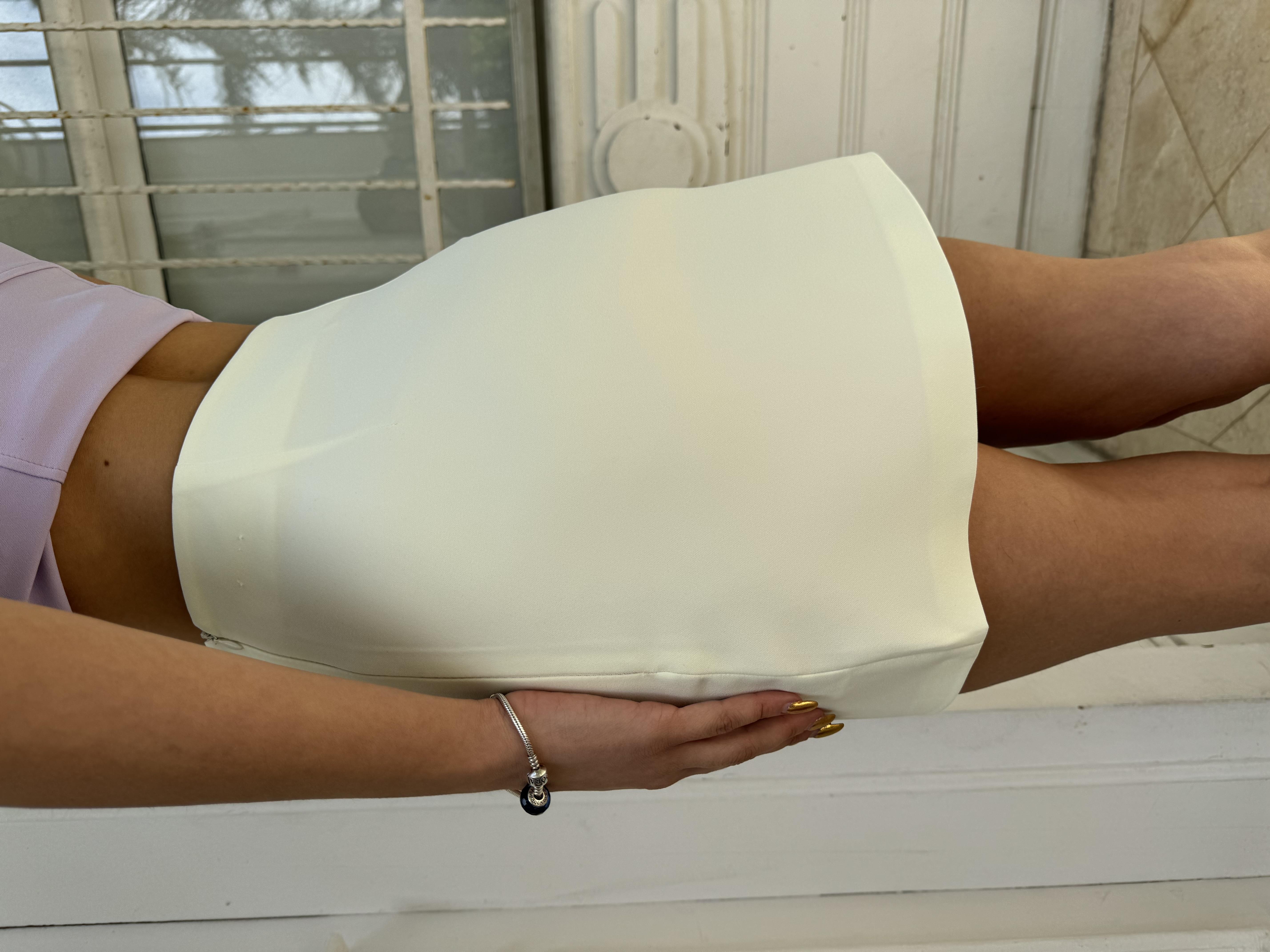 Soft Sarı Bel Detay Mini Etek