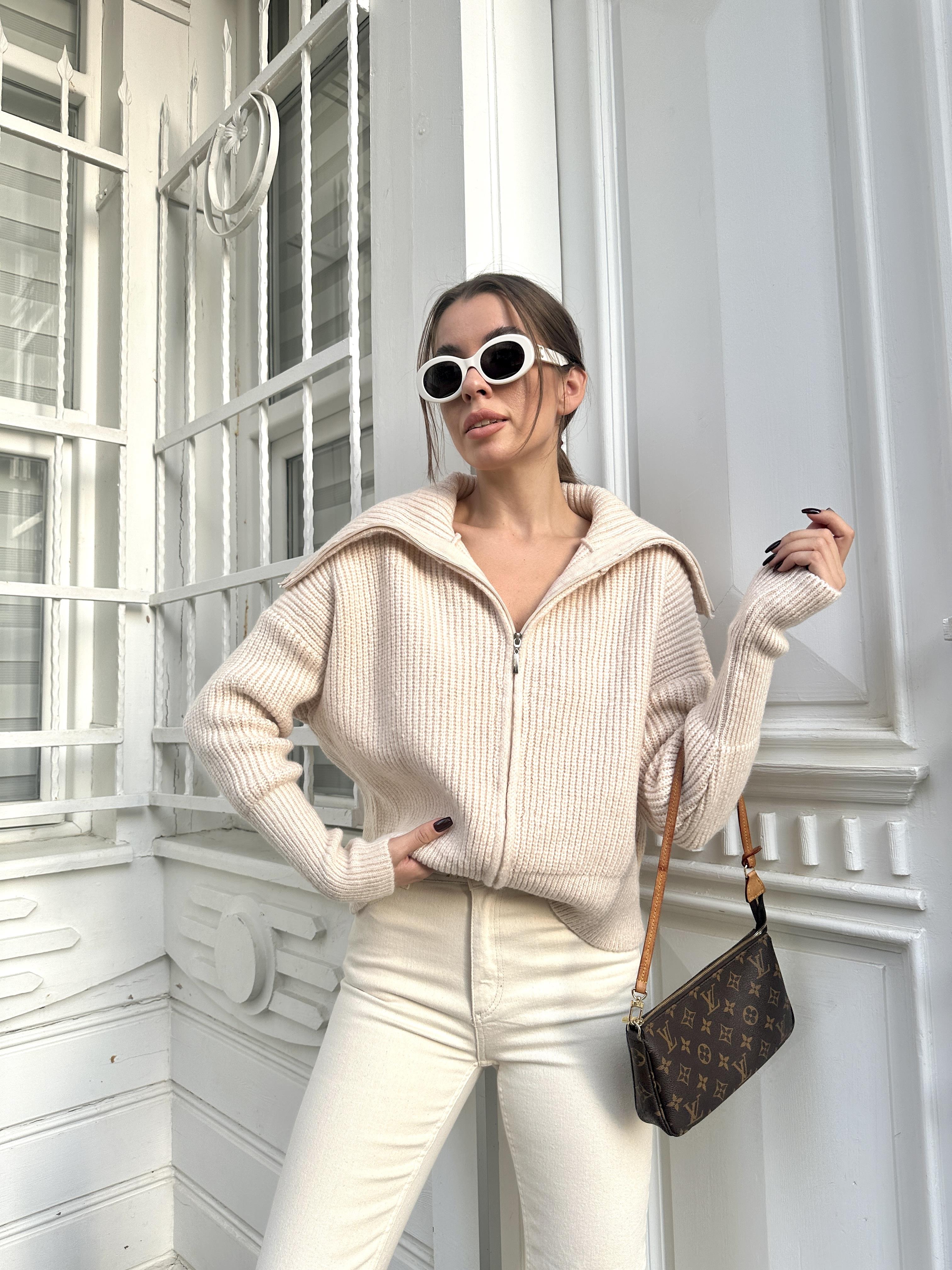 Vanilya Kalın Selanik Fermuarlı Hırka