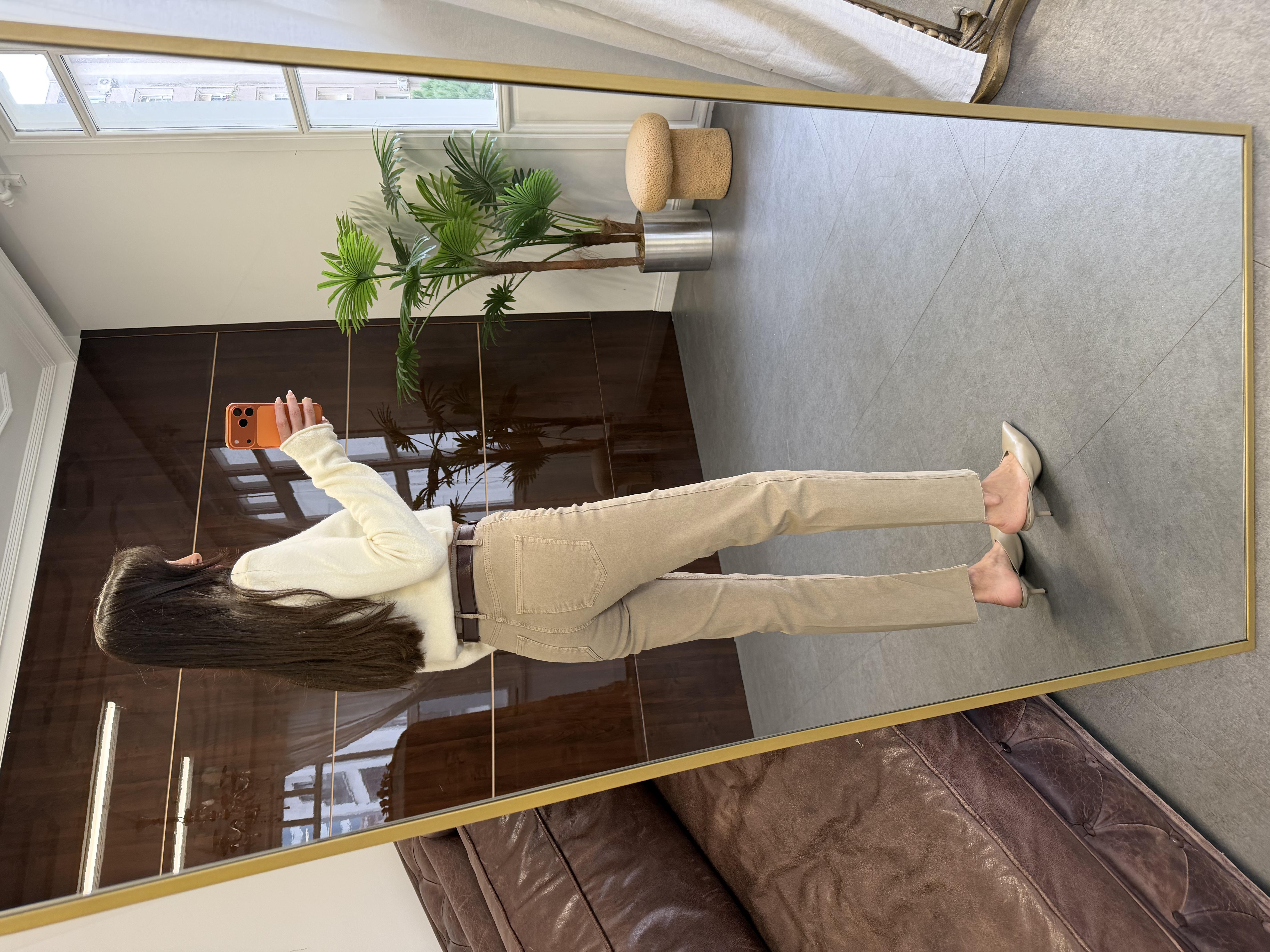 Vizon Kesik Paça Straight Jean Pantolon