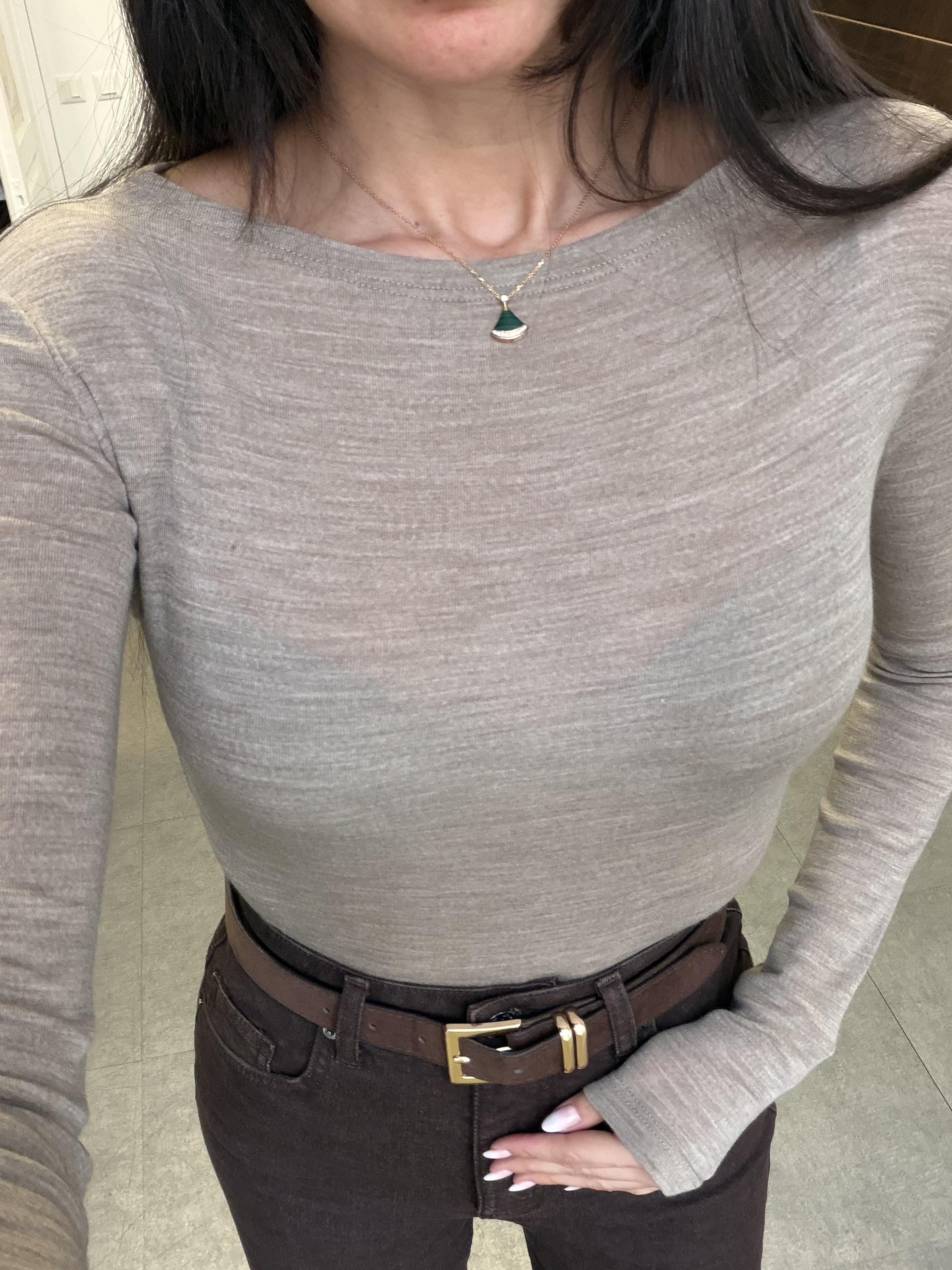 Vizon Melanj Kayık Yaka Yün Top