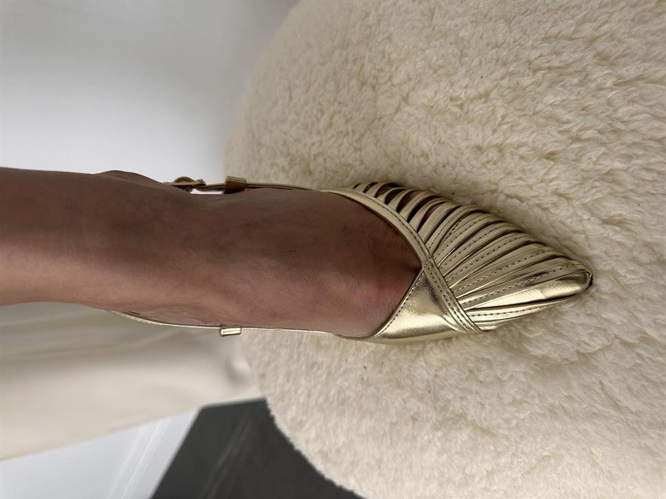 Gold Deri Kadın Stiletto