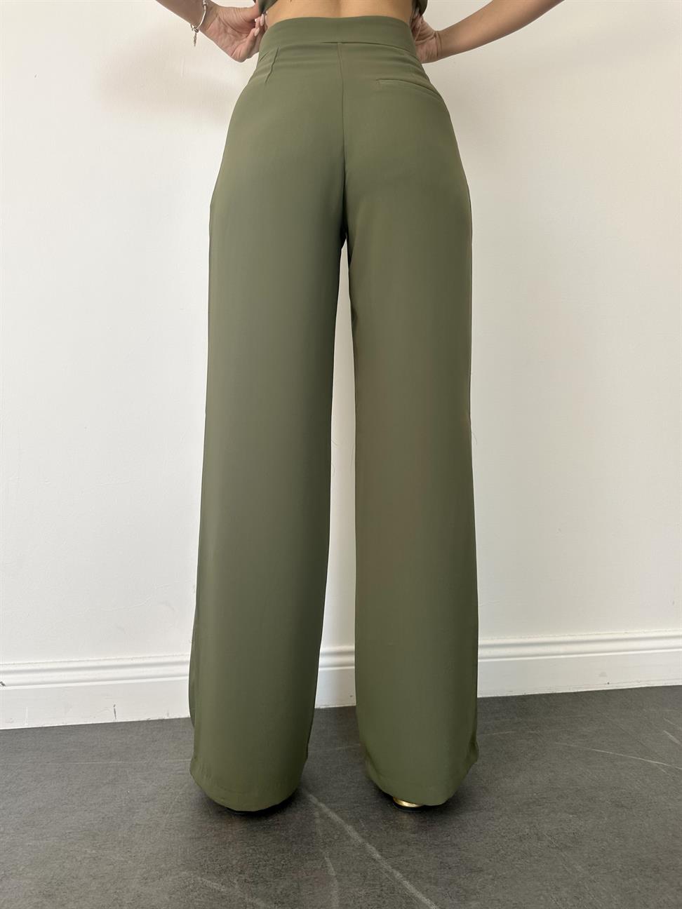 Yeşil Bol Kesim Pantolon