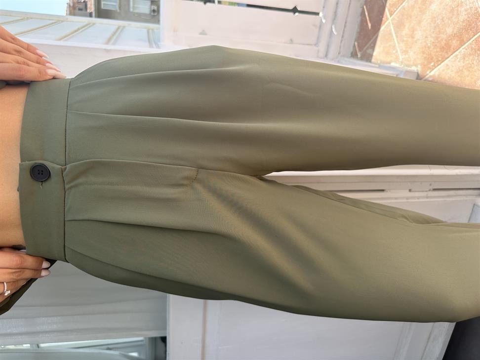 Yeşil Bol Kesim Pantolon