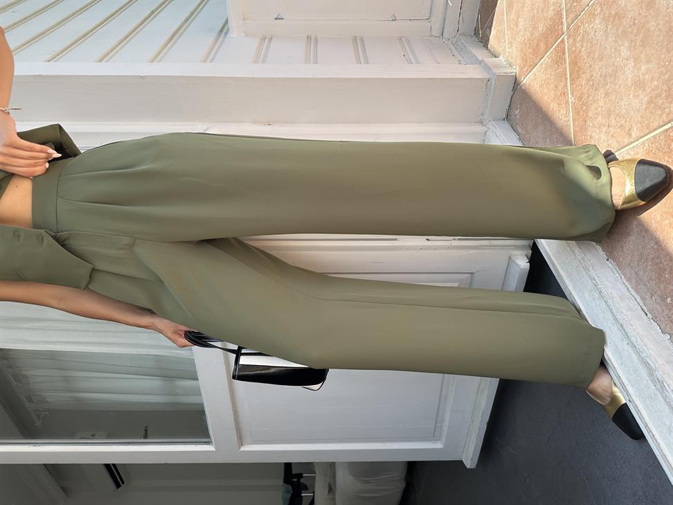 Yeşil Bol Kesim Pantolon