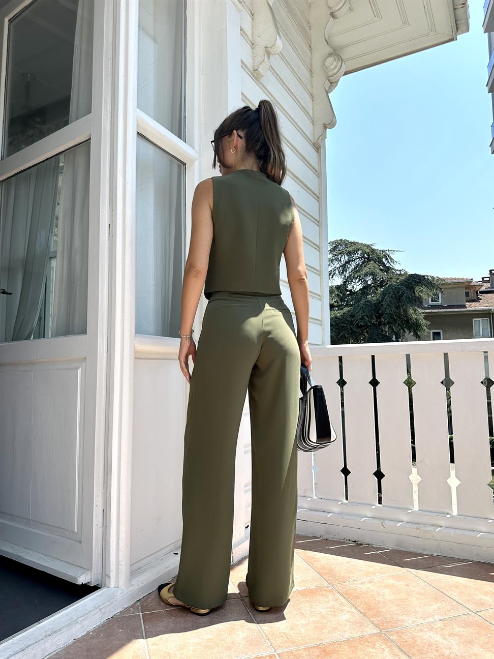 Yeşil Bol Kesim Pantolon