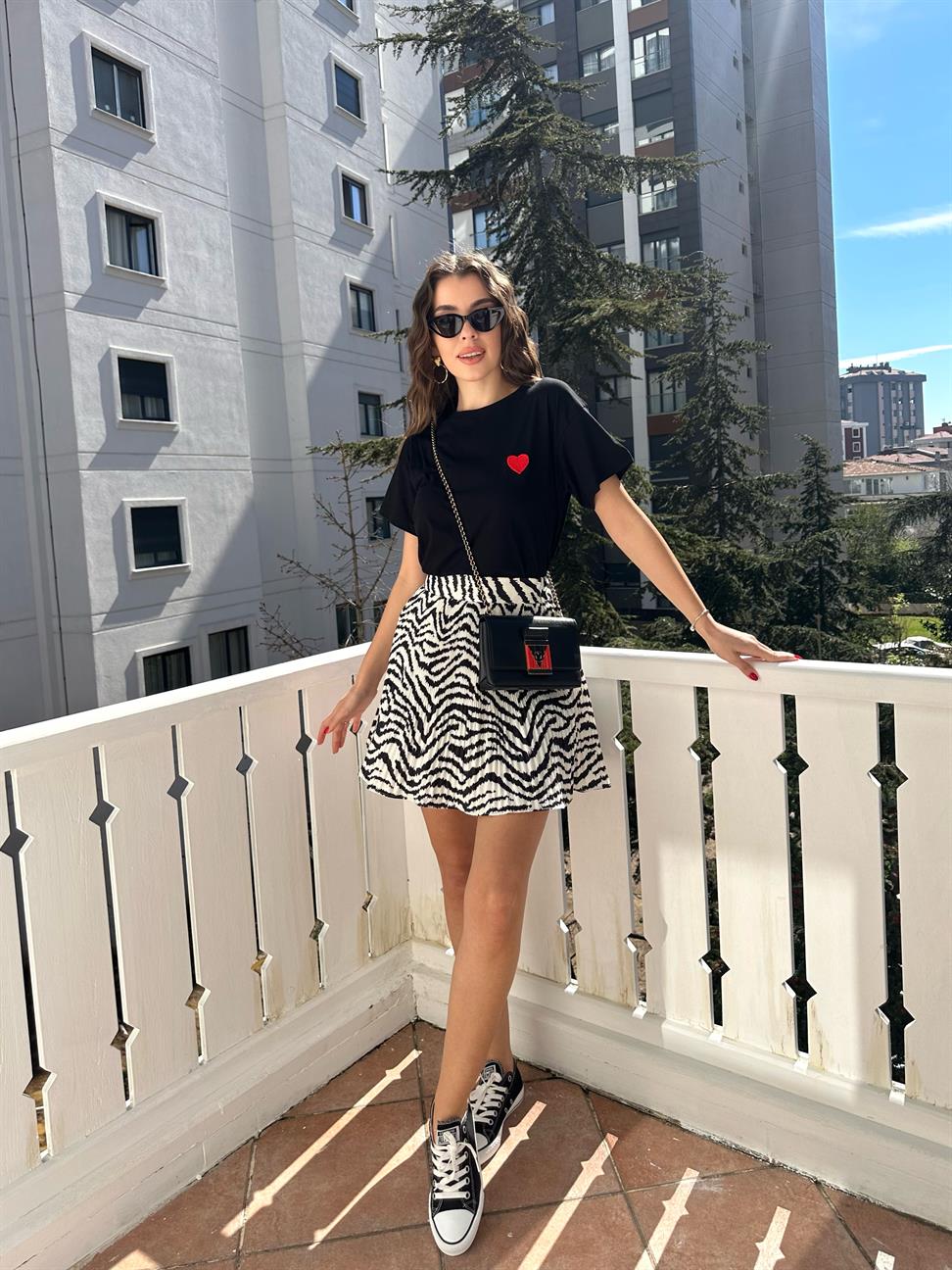 Zebra Desen Etek Siyah-Etek