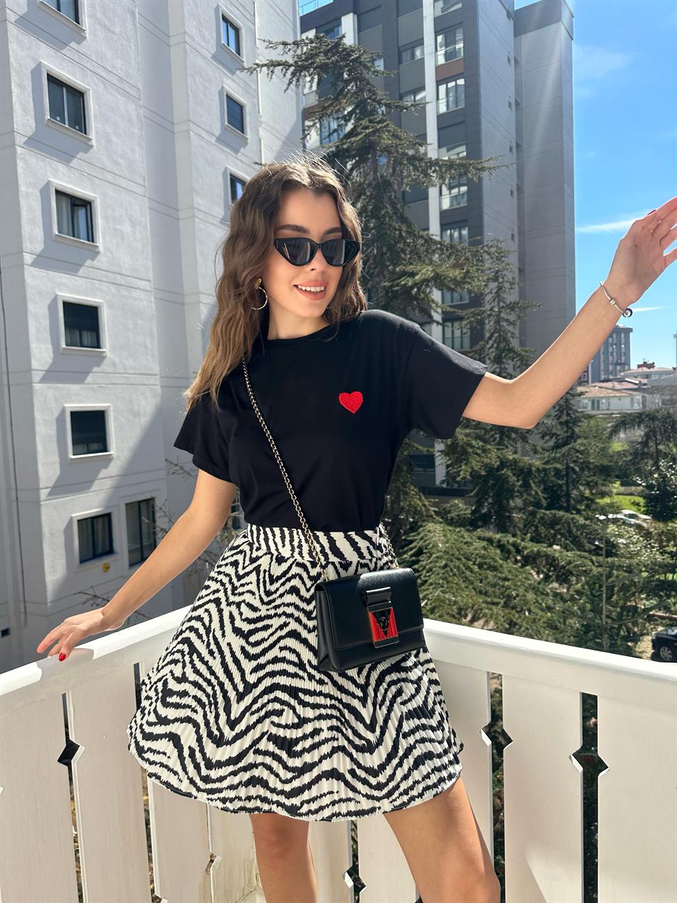 Zebra Desen Etek Siyah-Etek