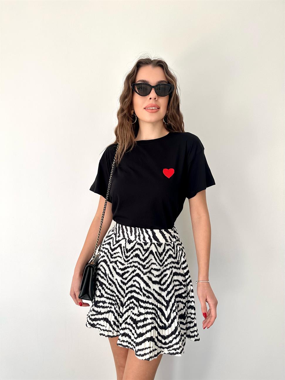 Zebra Desen Etek Siyah-Etek