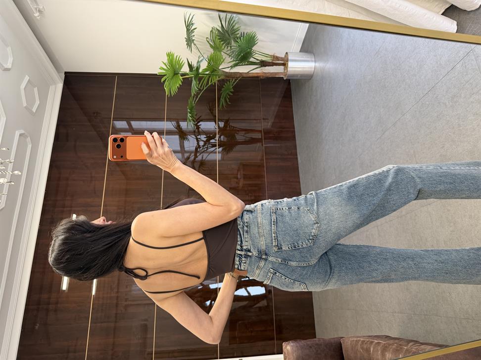 Acı Kahve Dantel Tasarım Bodysuit