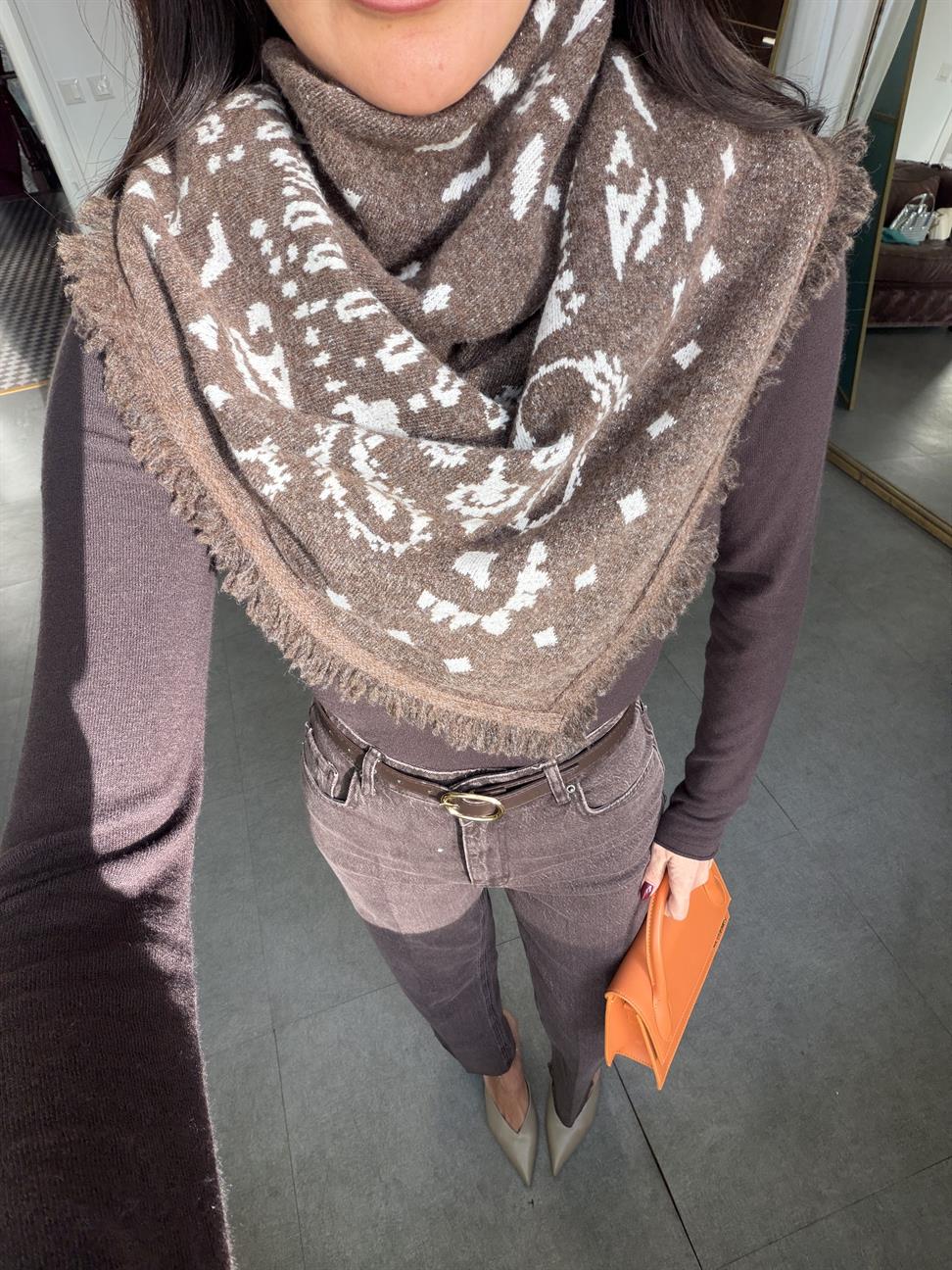 Acı Kahve-Ekru Şal
